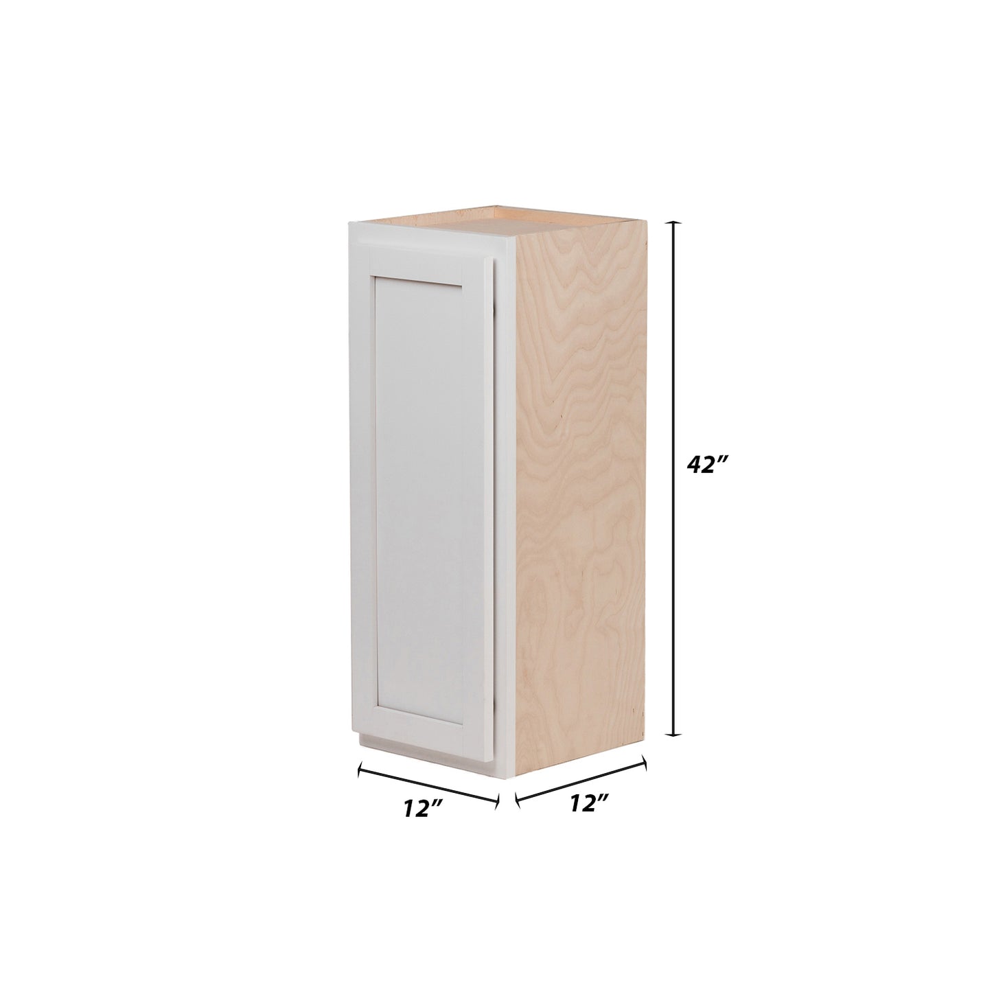 Backwoods Cabinetry RTA (Ready-to-Assemble) W1242 - Pure White 12"Wx42"Hx12"D Wall Cabinet