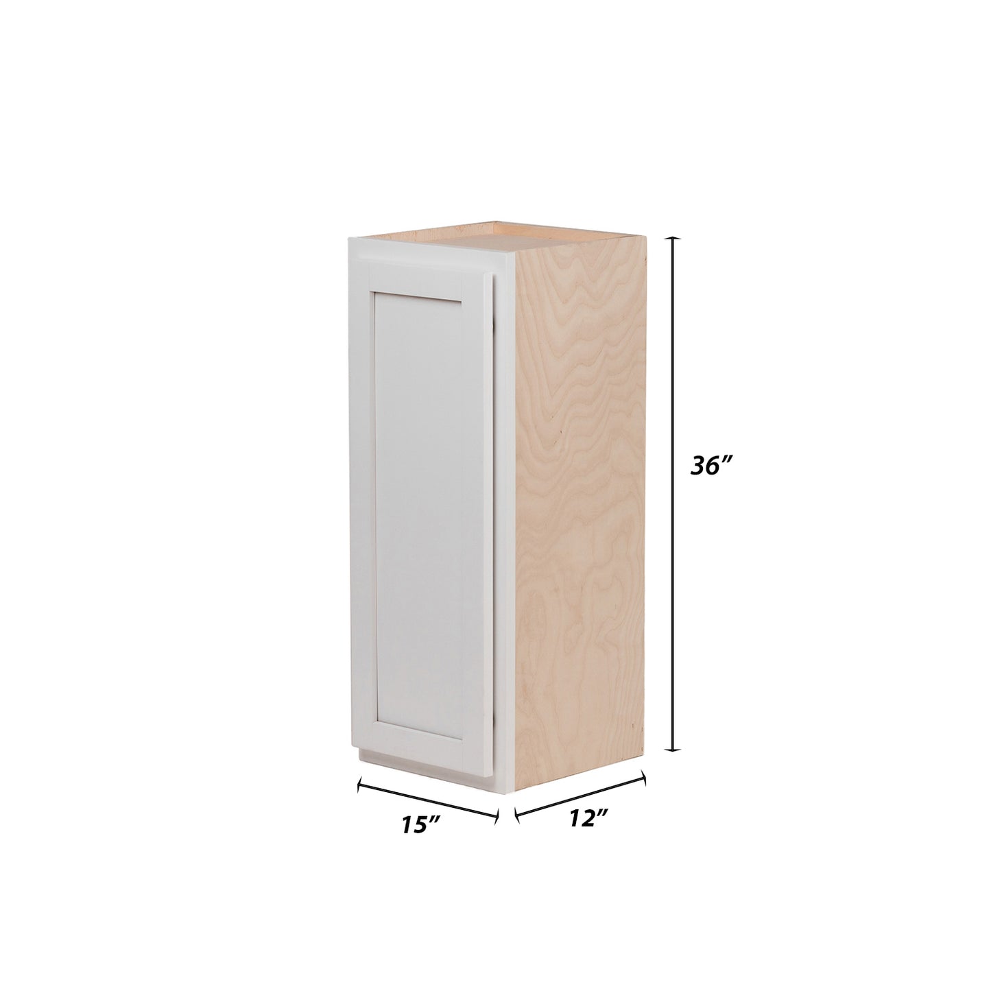 Backwoods Cabinetry RTA (Ready-to-Assemble) W1536 - Pure White 15"Wx36"Hx12"D Wall Cabinet