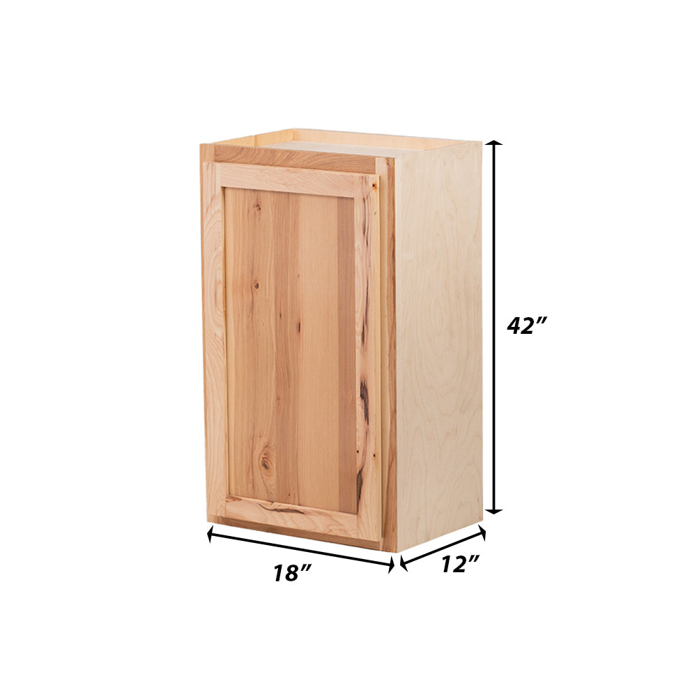Backwoods Cabinetry RTA (Ready-to-Assemble) W1842 - Rustic Hickory Clear 18"Wx42"Hx12"D Wall Cabinet