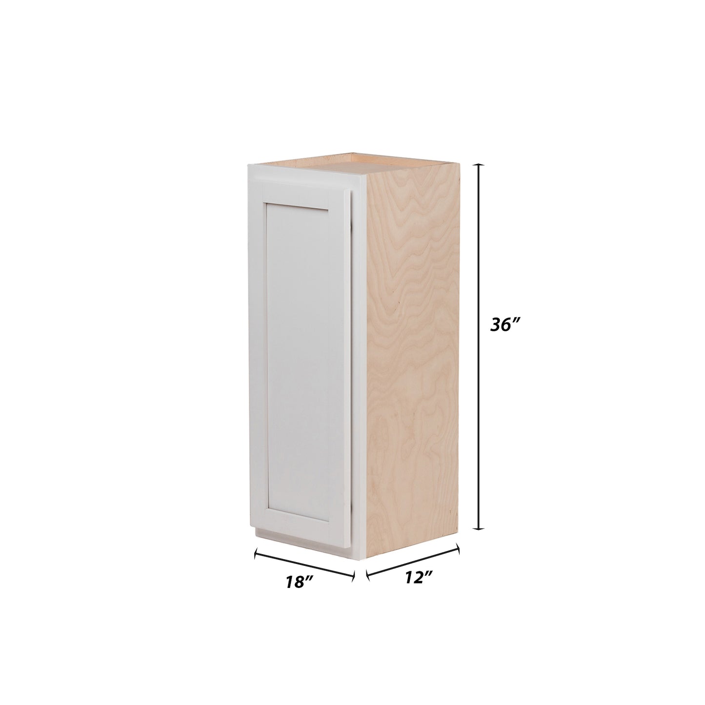 Backwoods Cabinetry RTA (Ready-to-Assemble) W1836 - Pure White 18"Wx36"Hx12"D Wall Cabinet