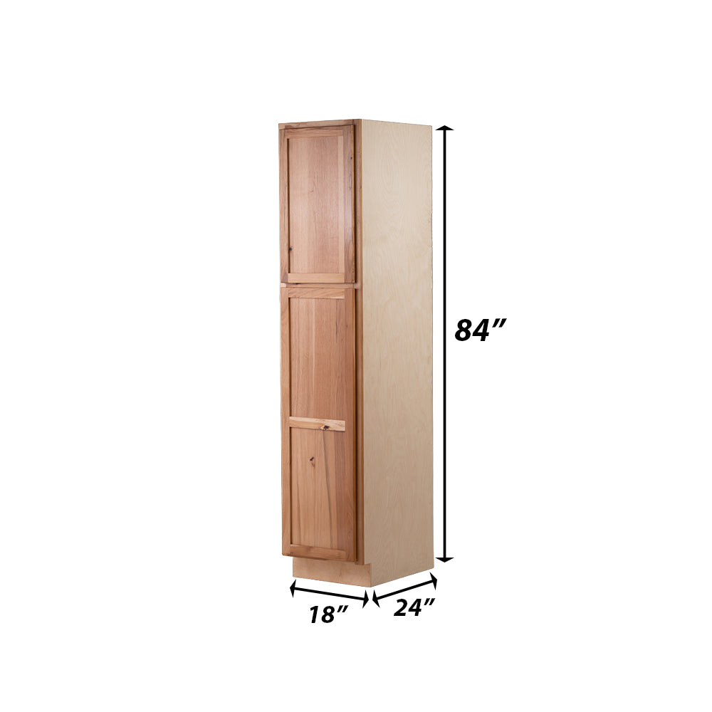 Backwoods Cabinetry RTA (Ready-to-Assemble) T1884.24L - Rustic Hickory Clear Pantry Cabinet 18"Wx84"Hx24"D