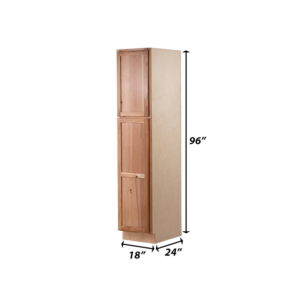 Backwoods Cabinetry RTA (Ready-to-Assemble) T1896.24L - Rustic Hickory Clear Pantry Cabinet 18"Wx96"Hx24"D