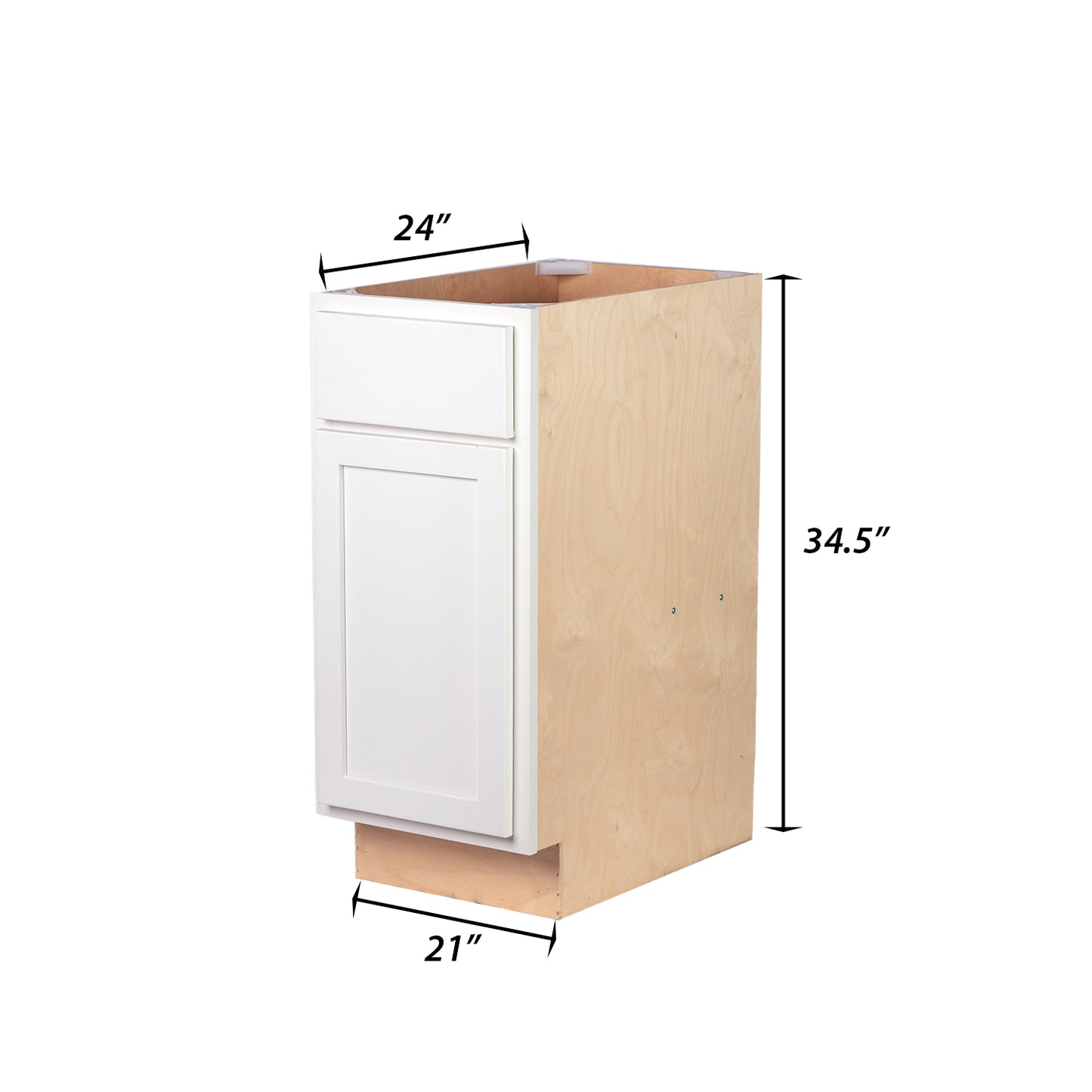 Backwoods Cabinetry RTA (Ready-to-Assemble) B21.L - Pure White Base Cabinet | 21"Wx34.5"Hx24"D