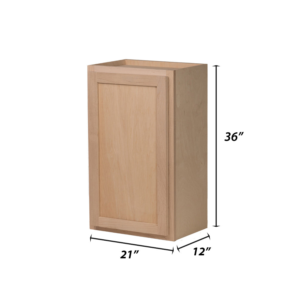Backwoods Cabinetry RTA (Ready-to-Assemble) W2136 - Raw Maple 21"Wx36"Hx12"D Wall Cabinet