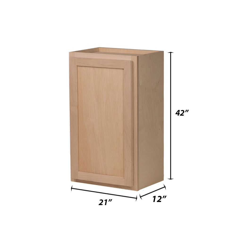 Backwoods Cabinetry RTA (Ready-to-Assemble) W2142 - Raw Maple 21"Wx42"Hx12"D Wall Cabinet