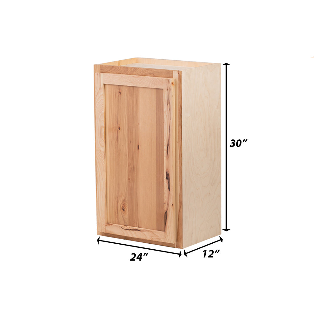 Backwoods Cabinetry RTA (Ready-to-Assemble) W2430 - Rustic Hickory Clear 24"Wx30"Hx12"D Wall Cabinet