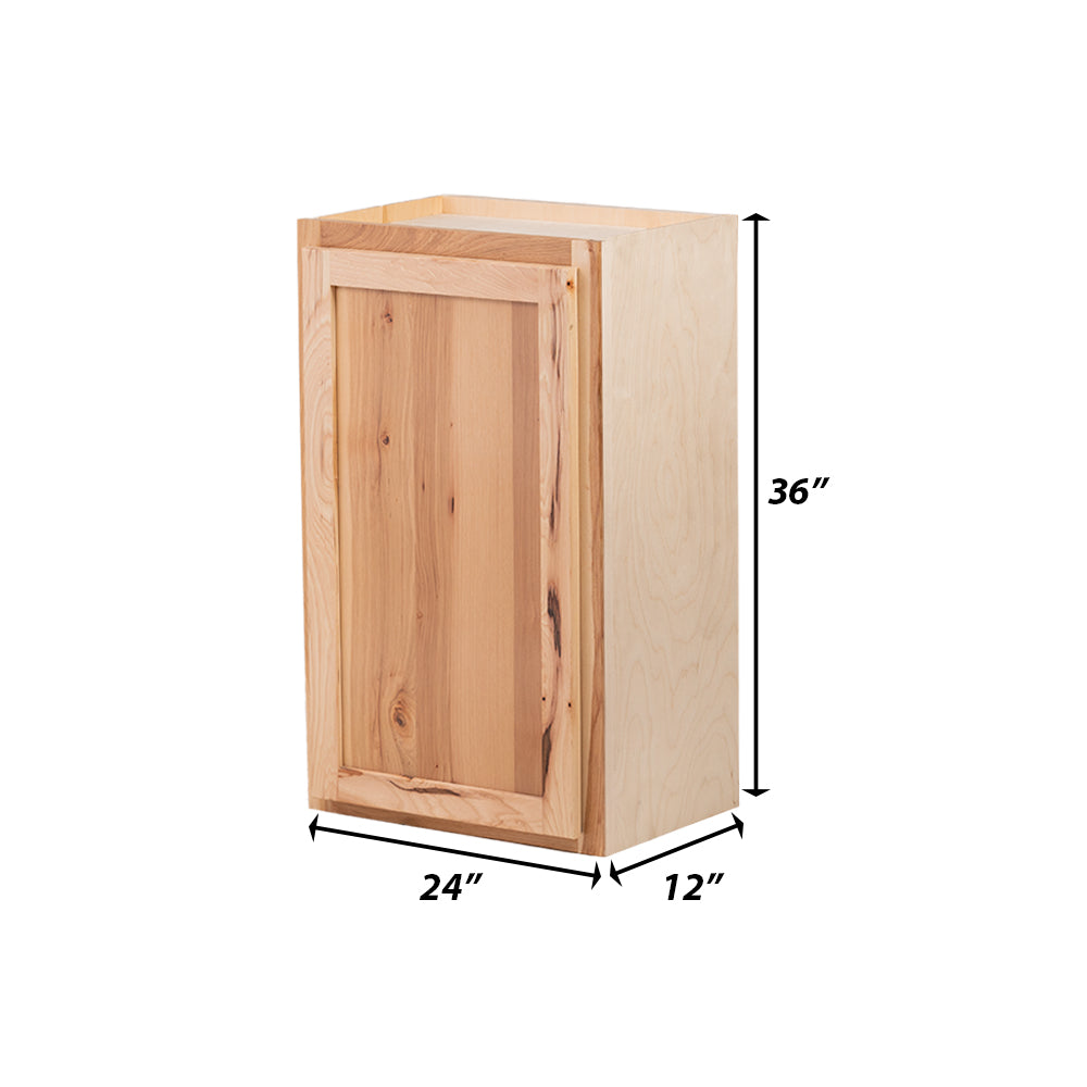 Backwoods Cabinetry RTA (Ready-to-Assemble) W2436 - Rustic Hickory Clear 24"Wx36"Hx12"D Wall Cabinet