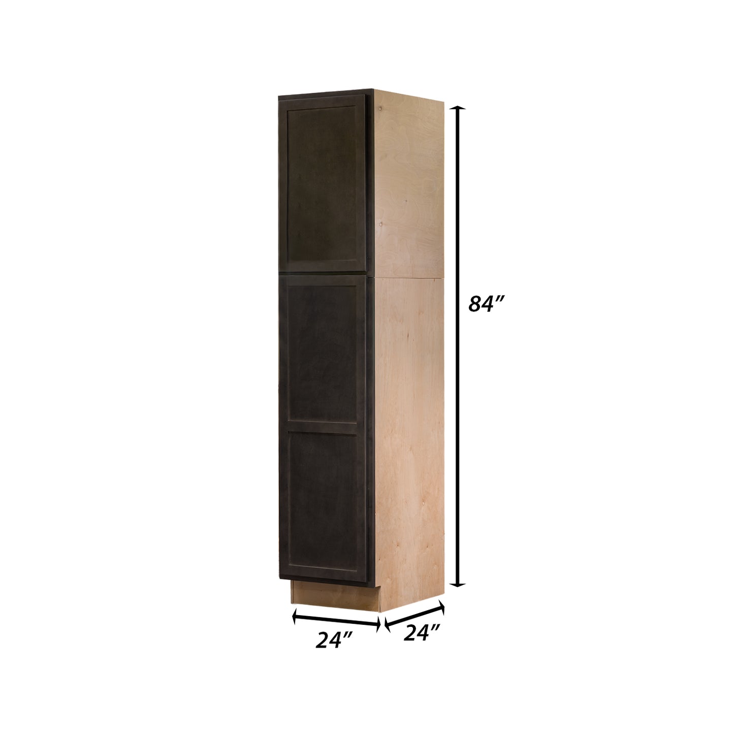 Backwoods Cabinetry RTA (Ready-to-Assemble) T2484.24.L - Espresso Stain Pantry Cabinet 24"Wx84"Hx24"D