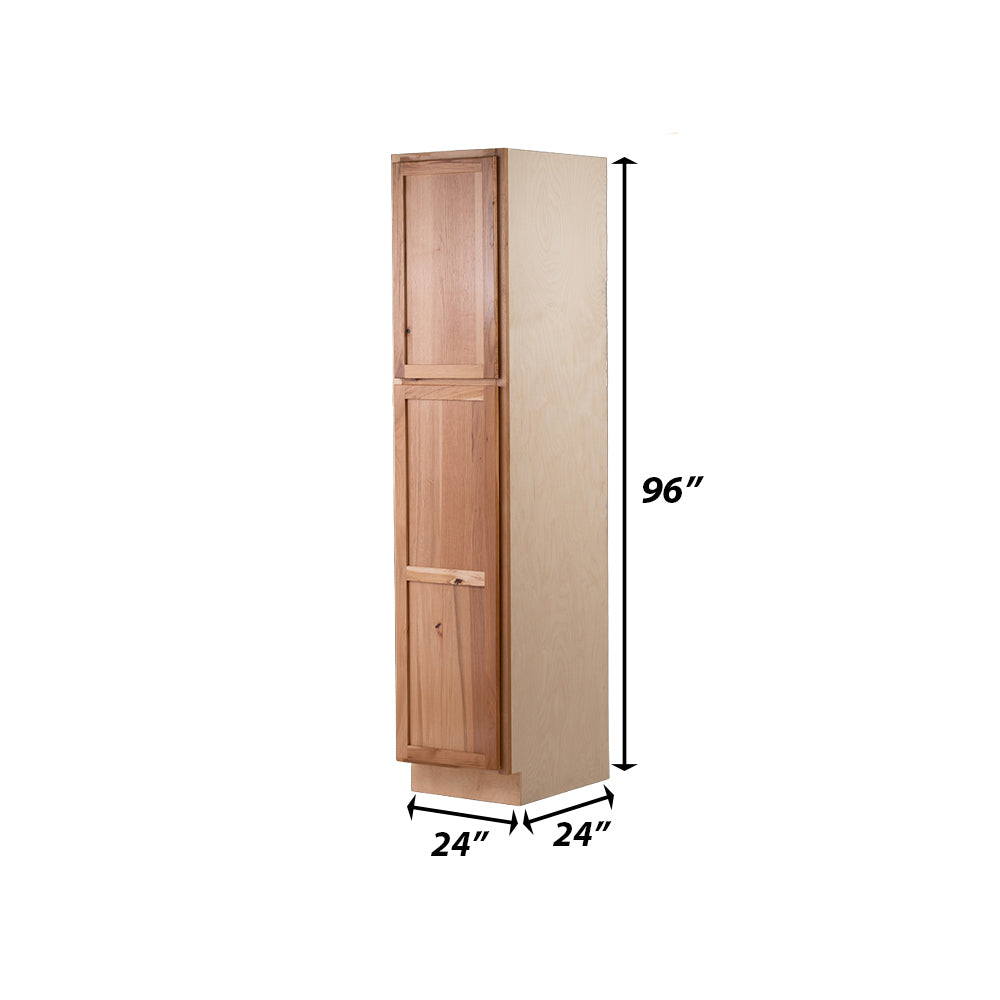 Backwoods Cabinetry RTA (Ready-to-Assemble) T2496.24L - Rustic Hickory Clear Pantry Cabinet 24"Wx96"Hx24"D