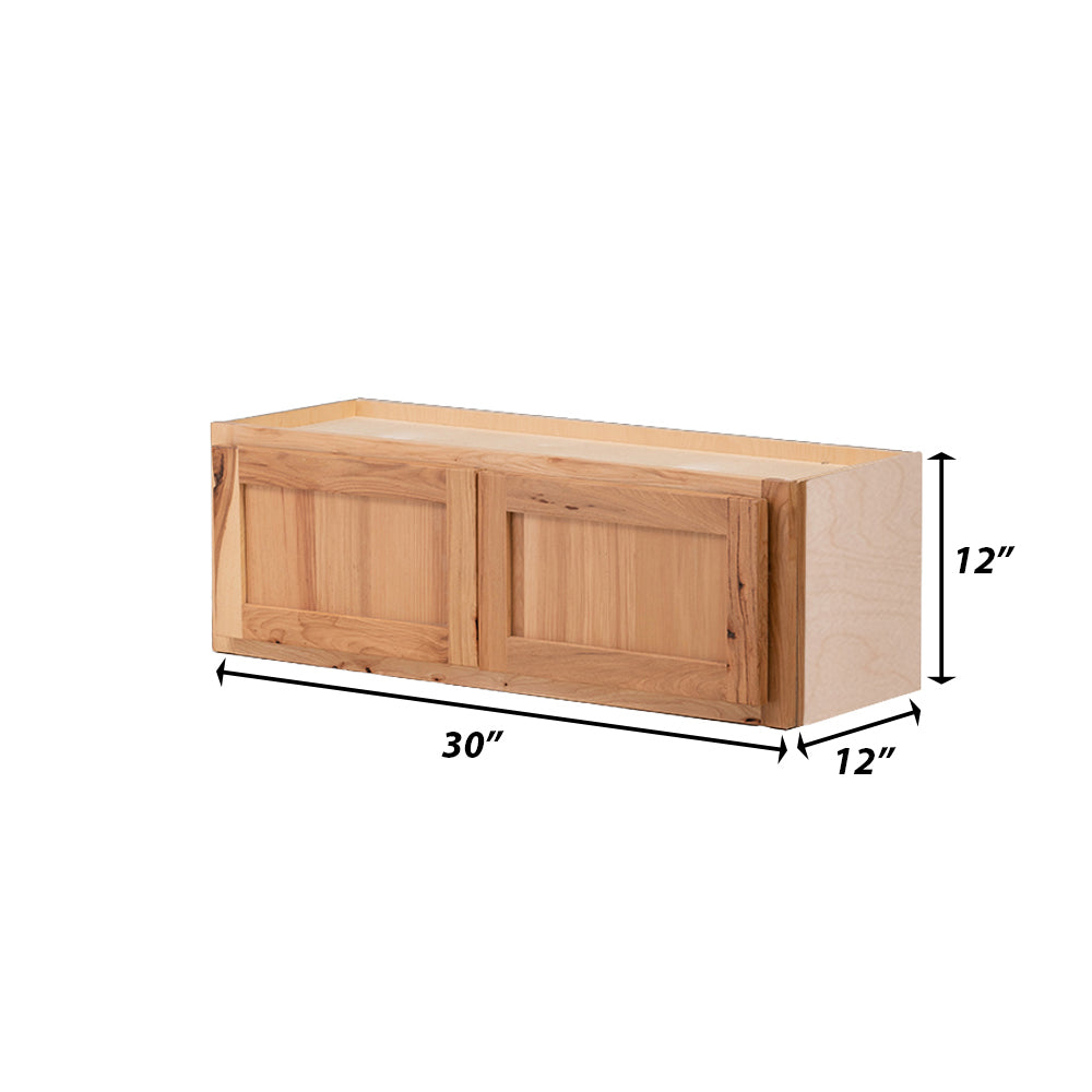 Backwoods Cabinetry RTA (Ready-to-Assemble) W3012.BUTT - Rustic Hickory Clear 30"Wx12"Hx12"D Wall Cabinet