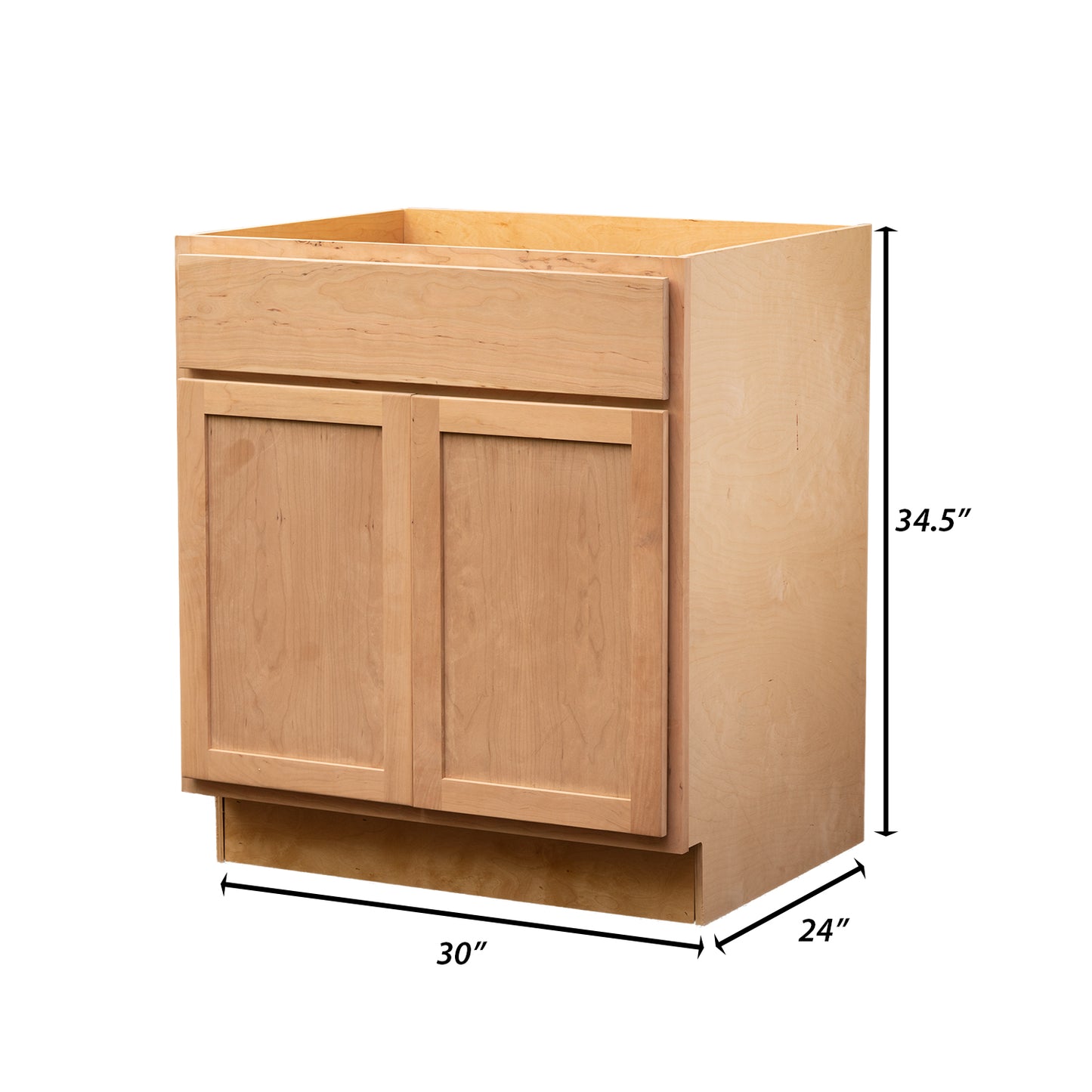 Backwoods Cabinetry RTA (Ready-to-Assemble) B30.BUTT - Raw Cherry Base Cabinet | 30"Wx34.5"Hx24"D