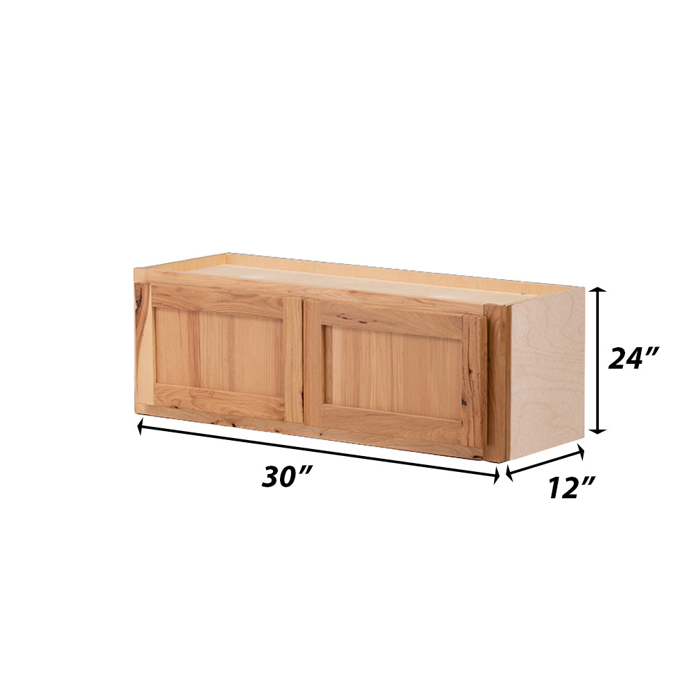 Backwoods Cabinetry RTA (Ready-to-Assemble) W3024.BUTT - Rustic Hickory Clear 30"Wx24"Hx12"D Wall Cabinet