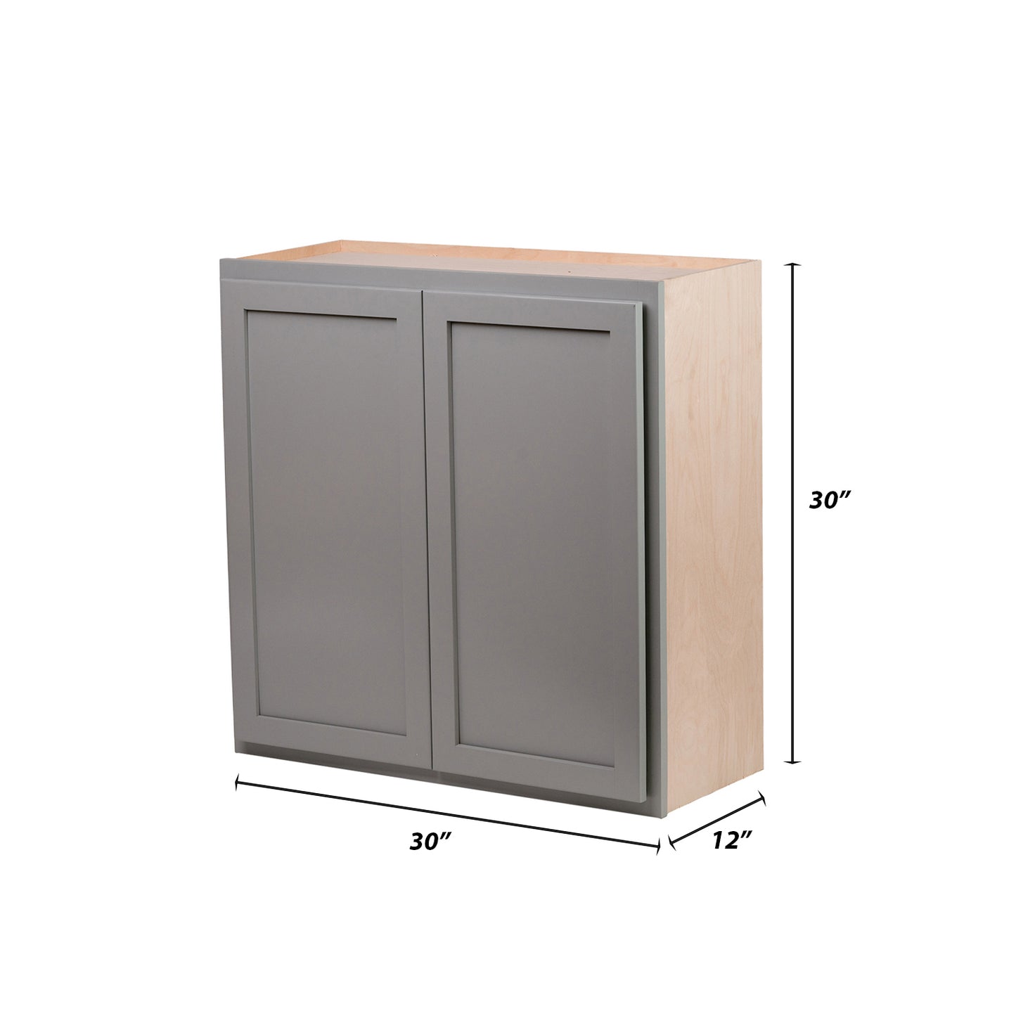 Backwoods Cabinetry RTA (Ready-to-Assemble) W3030.BUTT - Magnetic Grey 30"Wx30"Hx12"D Wall Cabinet