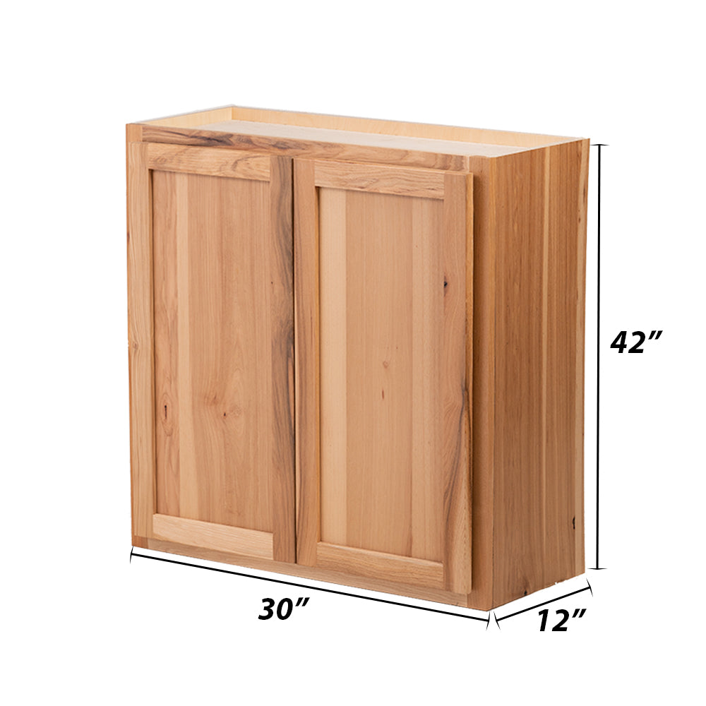 Backwoods Cabinetry RTA (Ready-to-Assemble) W3042.BUTT - Rustic Hickory Clear 30"Wx42"Hx12"D Wall Cabinet
