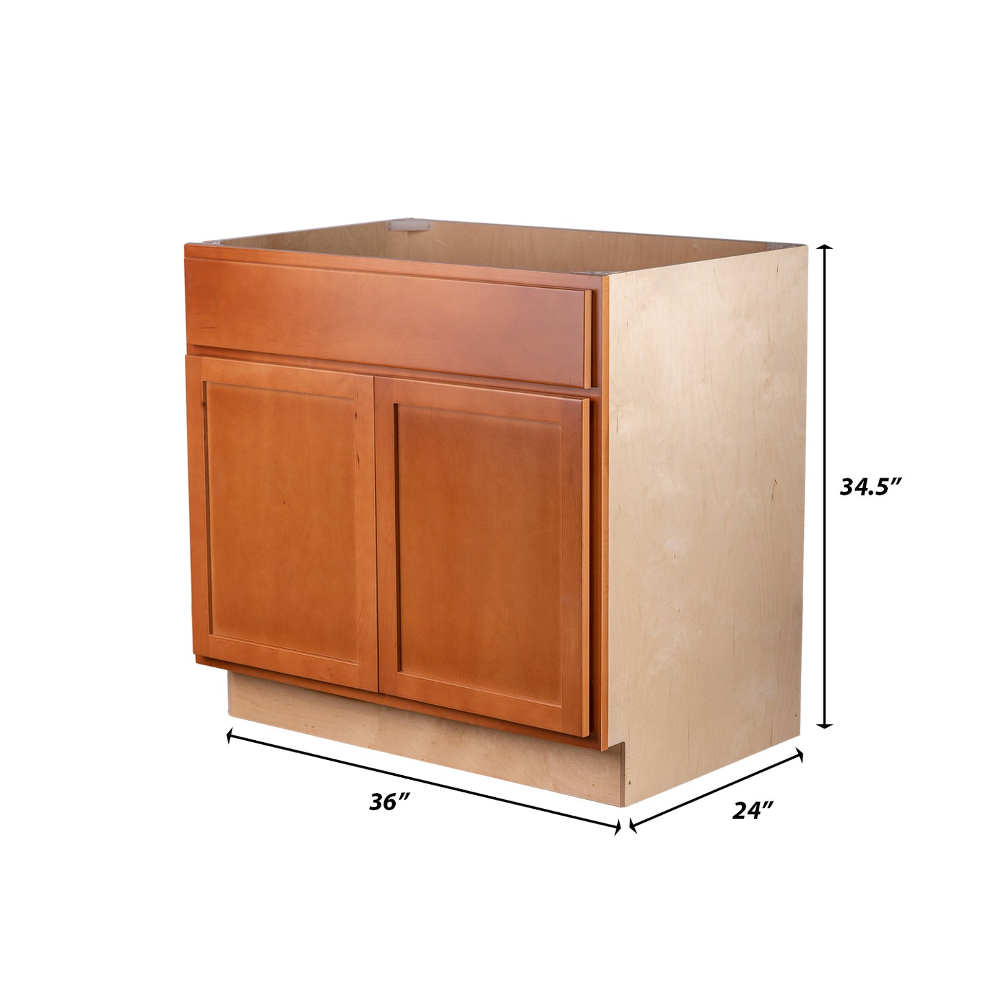 Backwoods Cabinetry RTA (Ready-to-Assemble) B36.BUTT - Provincial Stain Base Cabinet | 36"Wx34.5"Hx24"D