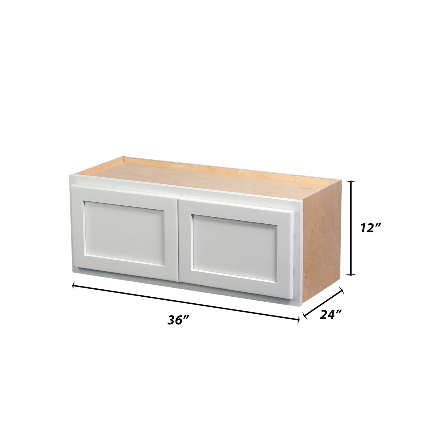 Backwoods Cabinetry RTA (Ready-to-Assemble) W3624.BUTT - Pure White 36"Wx24"Hx12"D Refrigerator Wall Cabinet