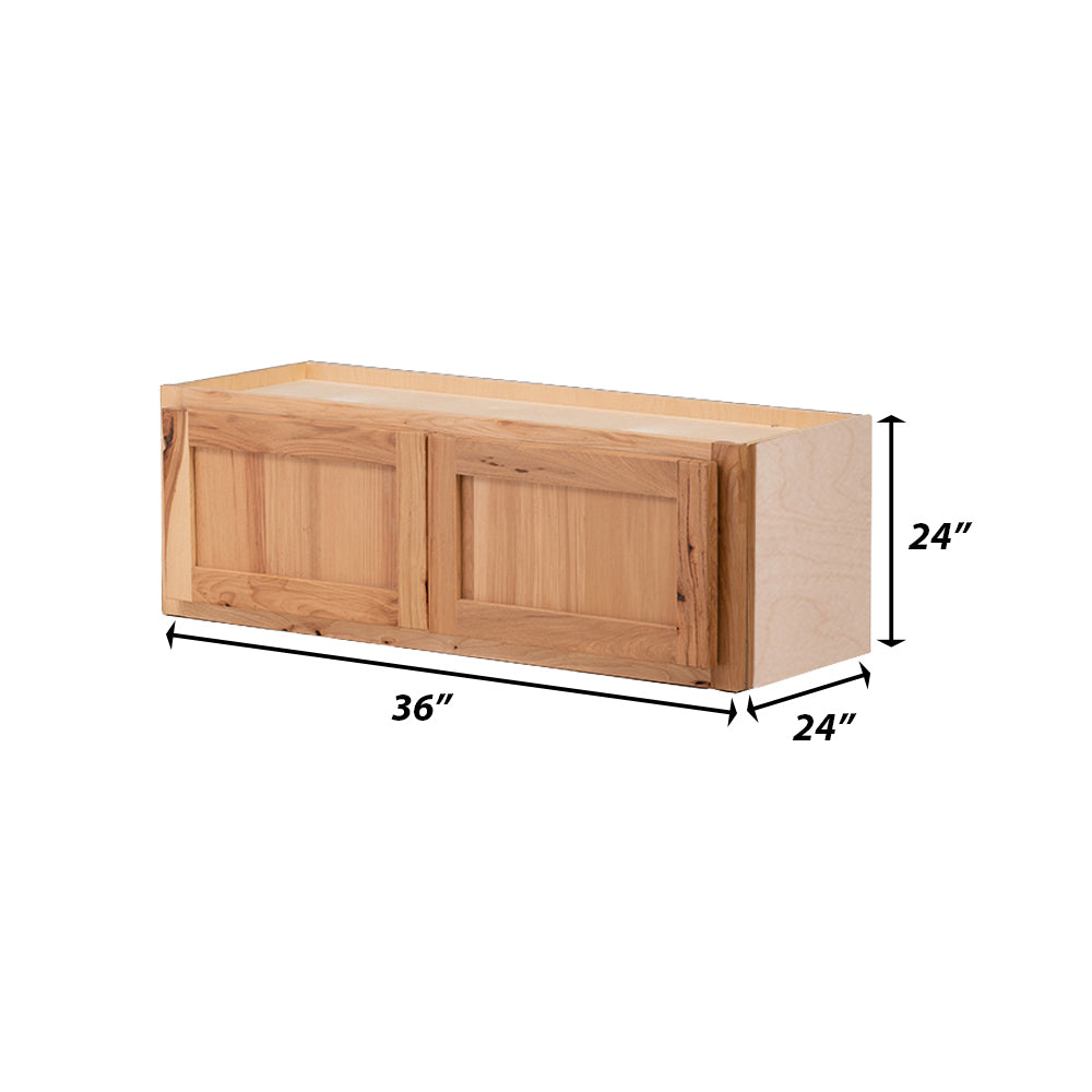 Backwoods Cabinetry RTA (Ready-to-Assemble) W3624.24.BUTT - Rustic Hickory Clear 36"Wx24"Hx24"D Refrigerator Wall Cabinet