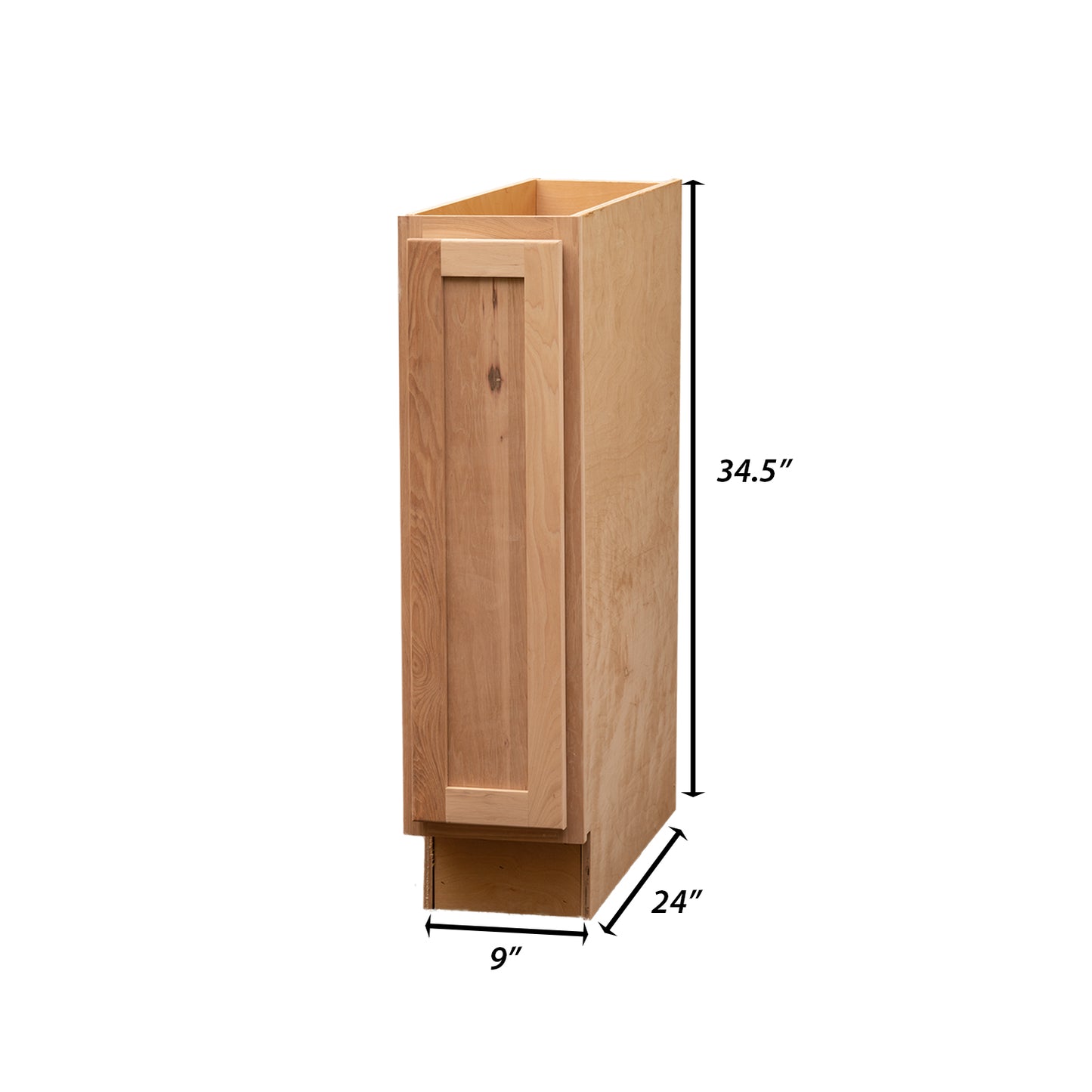 Backwoods Cabinetry RTA (Ready-to-Assemble) B9.FH.R - Raw Hickory Base Cabinet | 9"Wx34.5"Hx24"D