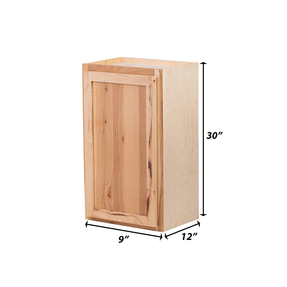 Backwoods Cabinetry RTA (Ready-to-Assemble) W930 - Raw Hickory 9"Wx30"Hx12"D Wall Cabinet