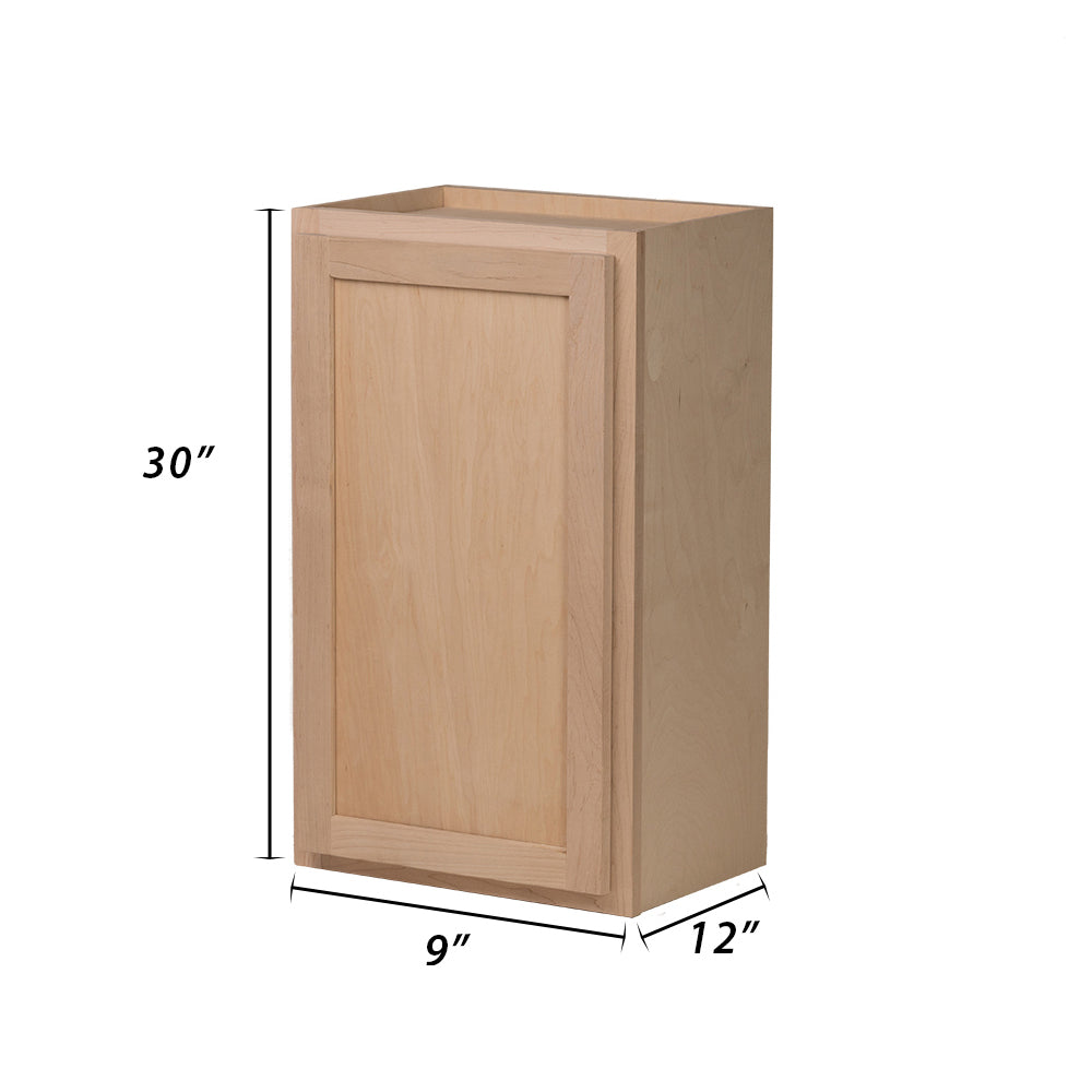 Backwoods Cabinetry RTA (Ready-to-Assemble) W930 - Raw Maple 9"Wx30"Hx12"D Wall Cabinet
