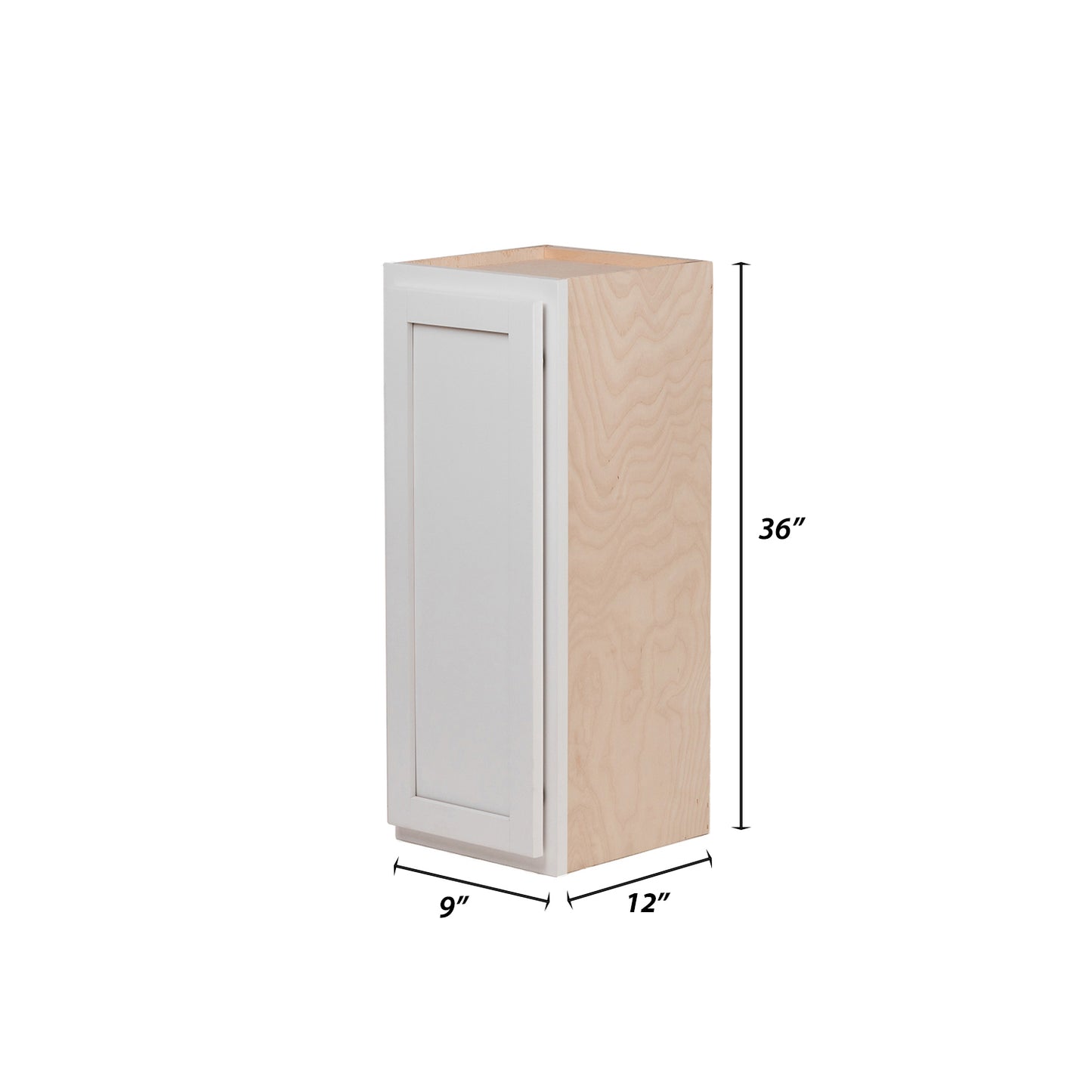 Backwoods Cabinetry RTA (Ready-to-Assemble) W936 - Pure White 9"Wx36"Hx12"D Wall Cabinet