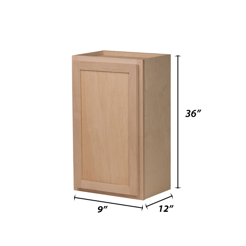 Backwoods Cabinetry RTA (Ready-to-Assemble) W936 - Raw Maple 9"Wx36"Hx12"D Wall Cabinet
