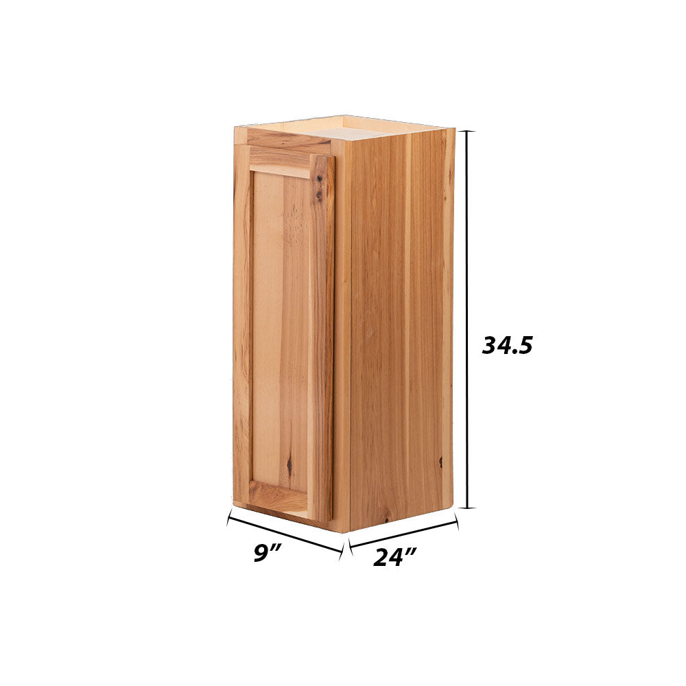 Backwoods Cabinetry RTA (Ready-to-Assemble) B9.FH.R - Rustic Hickory Clear Base Cabinet | 9"Wx34.5"Hx24"D