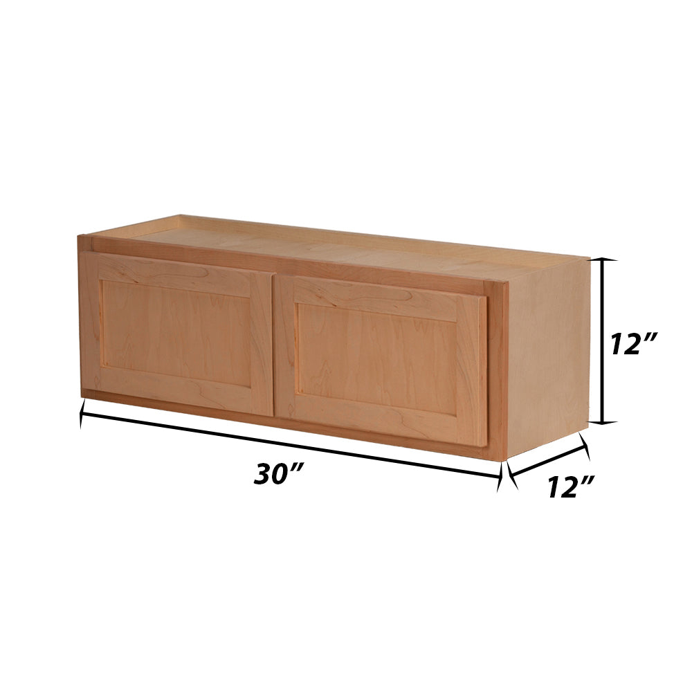 Backwoods Cabinetry RTA - Winding River Collection - Raw Cherry 30"Wx12"Hx12"D Microwave Wall Cabinet