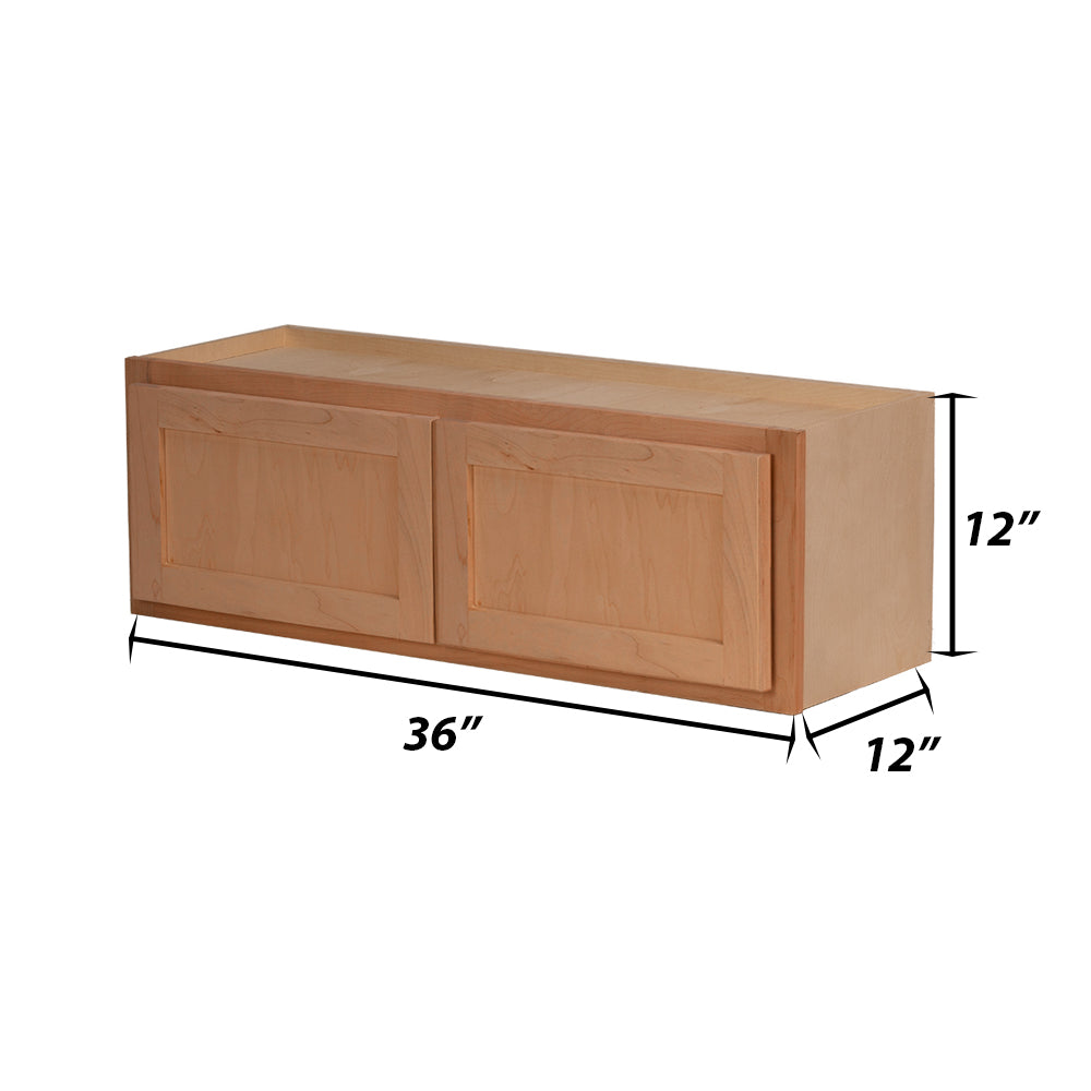Backwoods Cabinetry RTA - Winding River Collection - Raw Cherry 36"Wx12"Hx12"D Refrigerator Wall Cabinet