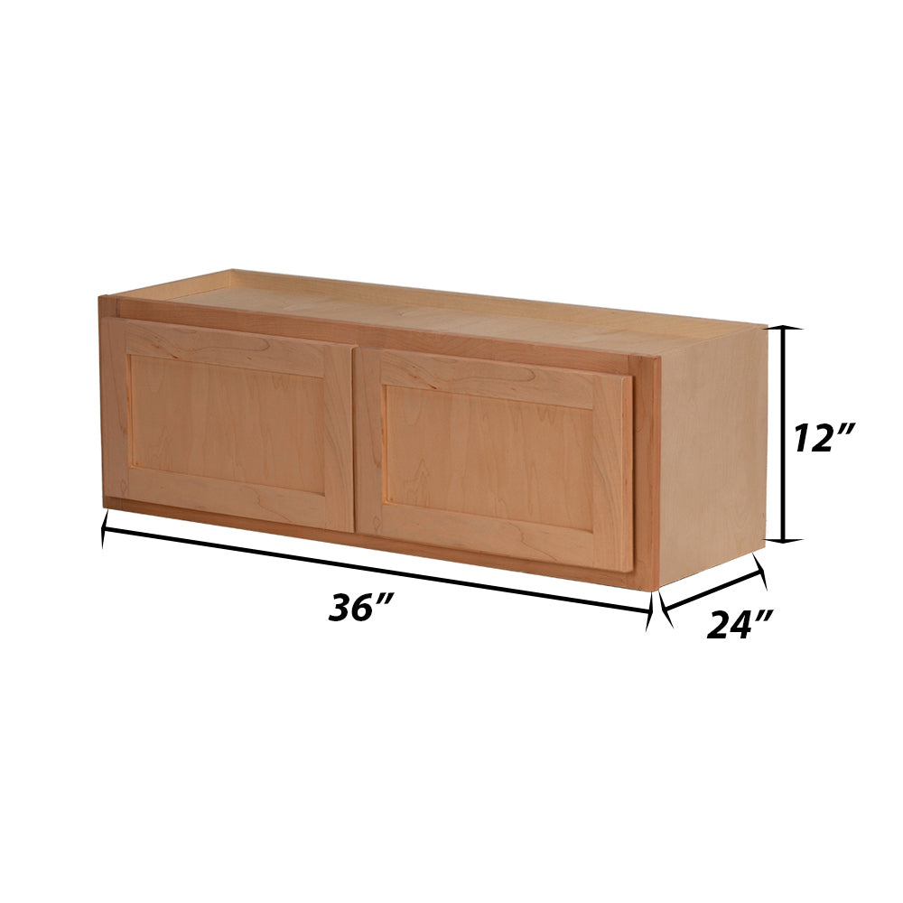Backwoods Cabinetry RTA - Winding River Collection - Raw Cherry 36"Wx12"Hx24"D Refrigerator Wall cabinet