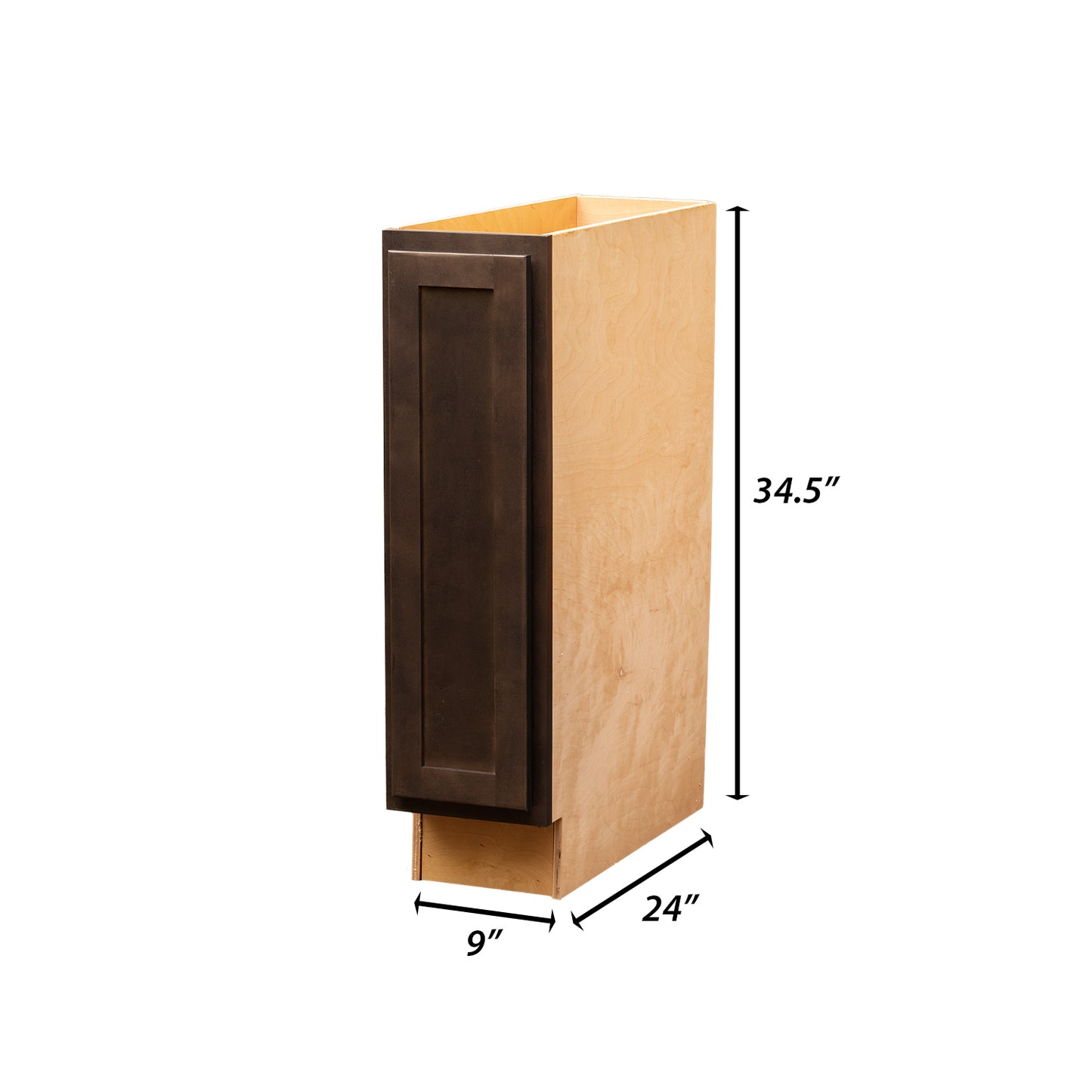 Backwoods Cabinetry RTA (Ready-to-Assemble) B9.FH.R - Espresso Stain Base Cabinet | 9"Wx34.5"Hx24"D