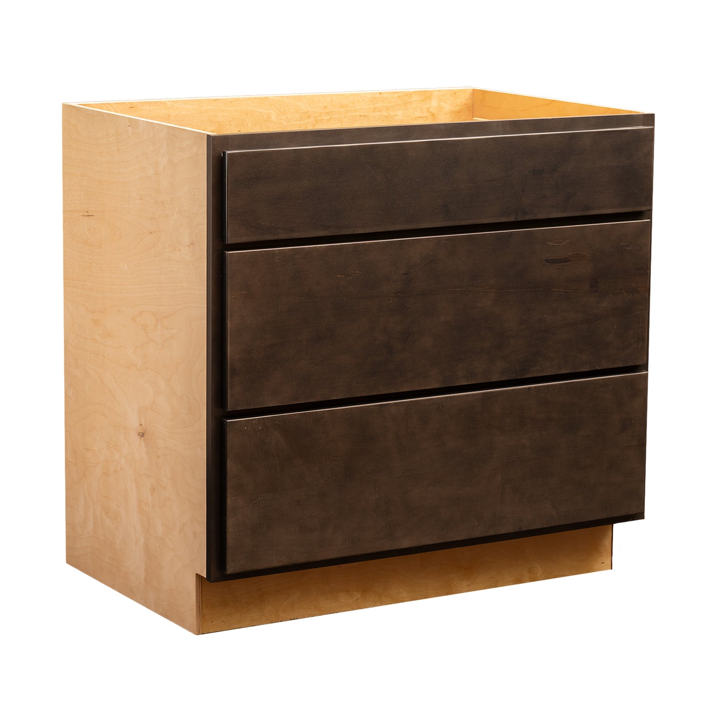 Backwoods Cabinetry RTA (Ready-to-Assemble) B36.3D - Espresso Stain 3 Drawer 36" Pots and Pans Base Cabinet | 36"Wx34.5"Hx24"D