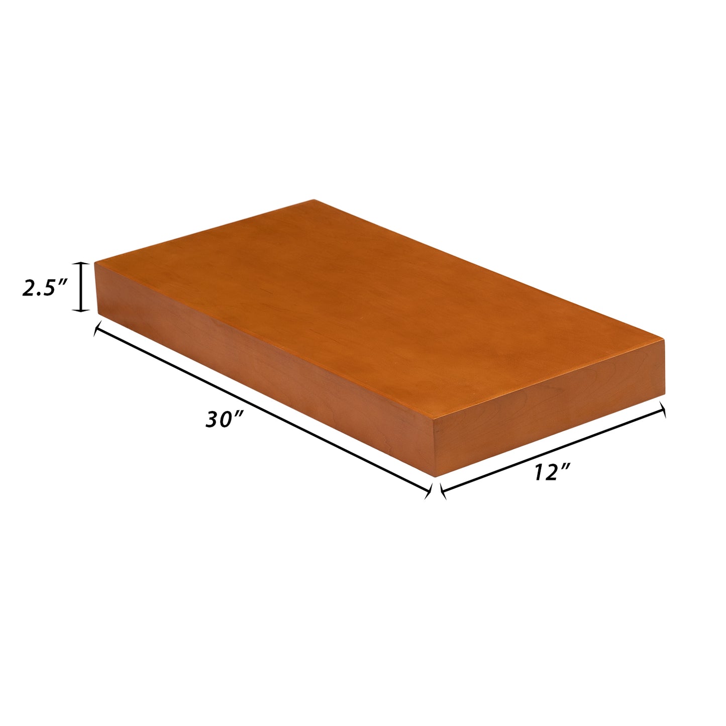 Backwoods Cabinets Floating Shelves | 2.5" Thick | Provincial Stain, 12" D x 30" W x 2.5" H | American Made | Hardwood Bracket | Complete Shelf Unit