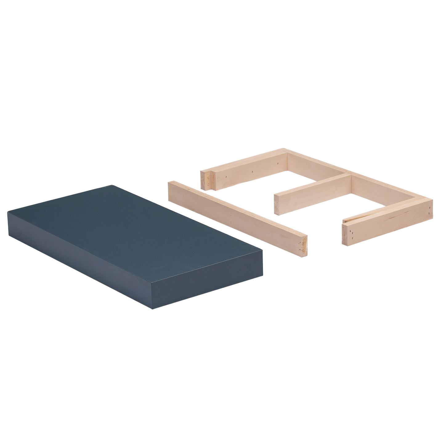 Backwoods Cabinets Floating Shelves | 2.5" Thick | Needlepoint navy, 8" D x 16" W x 2.5" H | American Made | Hardwood Bracket | Complete Shelf Unit