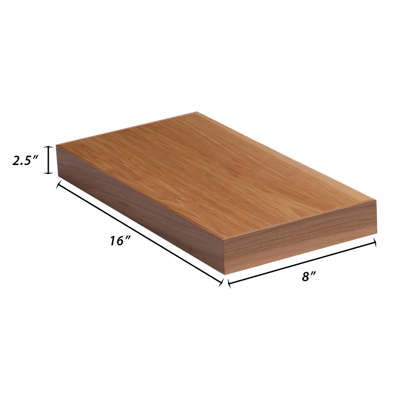 Backwoods Cabinets Floating Shelves FS16.8 | 2.5" Thick | Rustic Hickory Clear, 8" D x 16" W x 2.5" H | American Made | Hardwood Bracket | Complete Shelf Unit