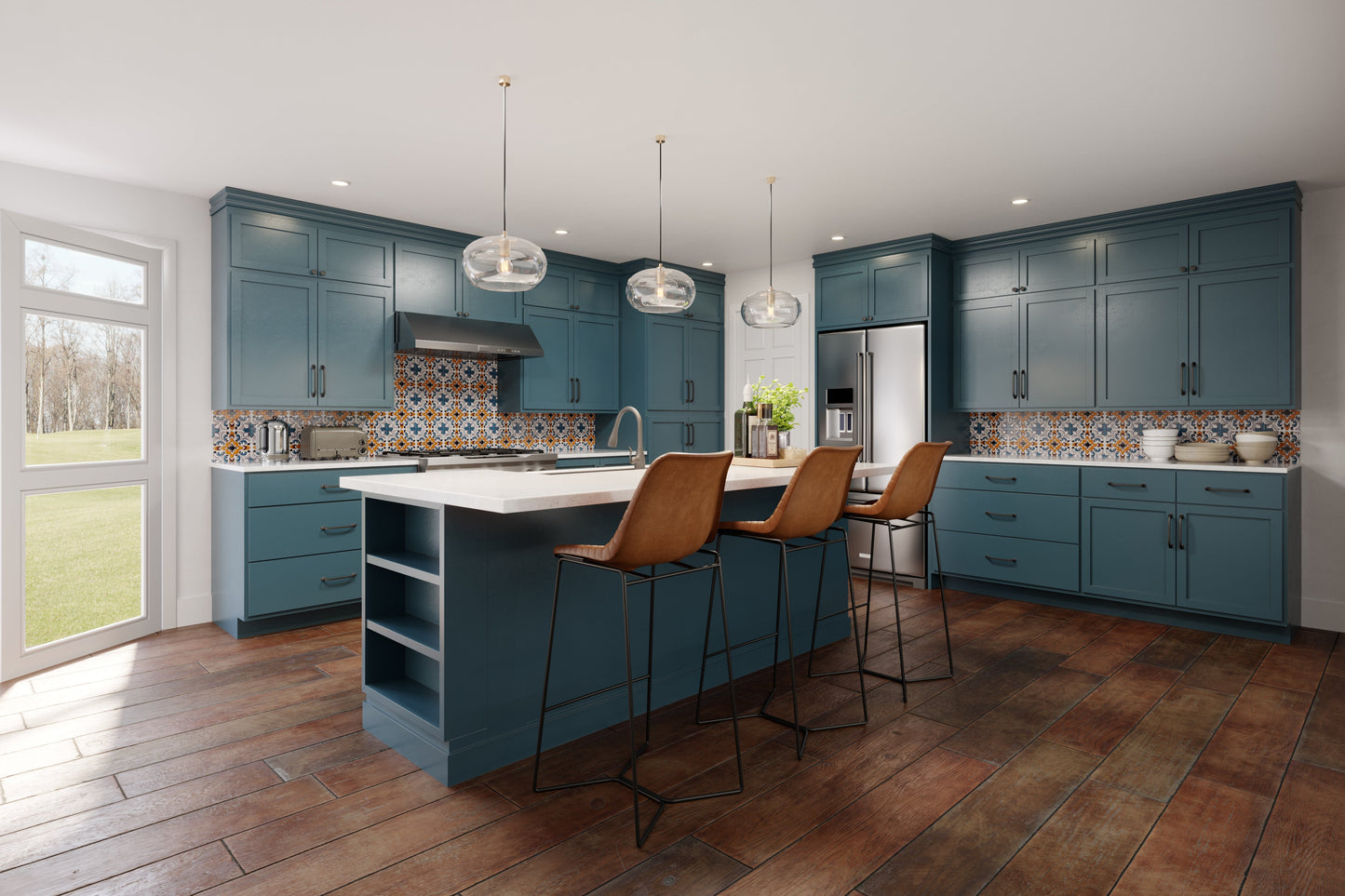 Backwoods Cabinetry RTA (Ready-to-Assemble) W1230 - Needlepoint Navy 12"Wx30"Hx12"D Wall Cabinet