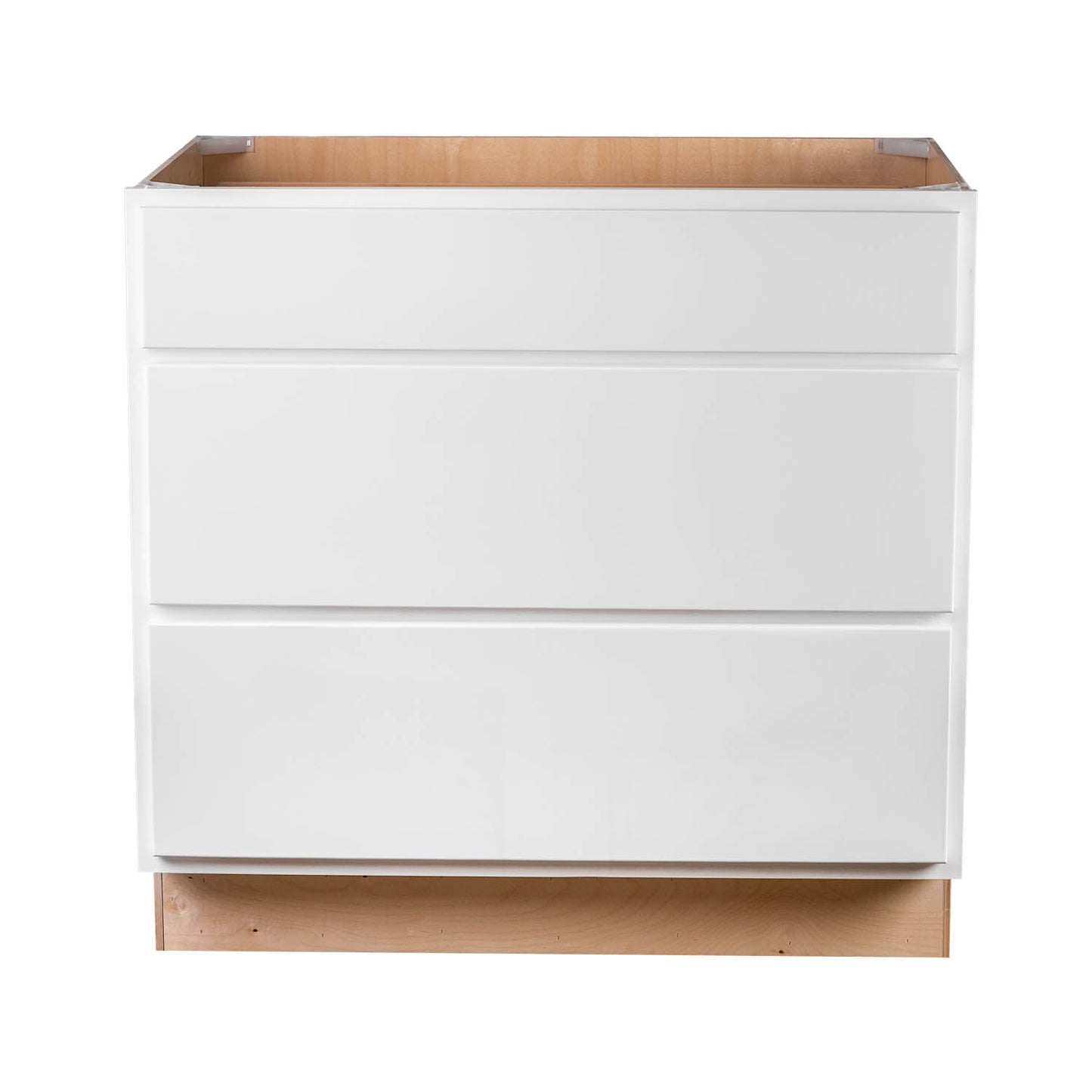 Backwoods Cabinetry RTA (Ready-to-Assemble) B36.3D - Pure White 3 Drawer 36" Pots and Pans Base Cabinet | 36"Wx34.5"Hx24"D