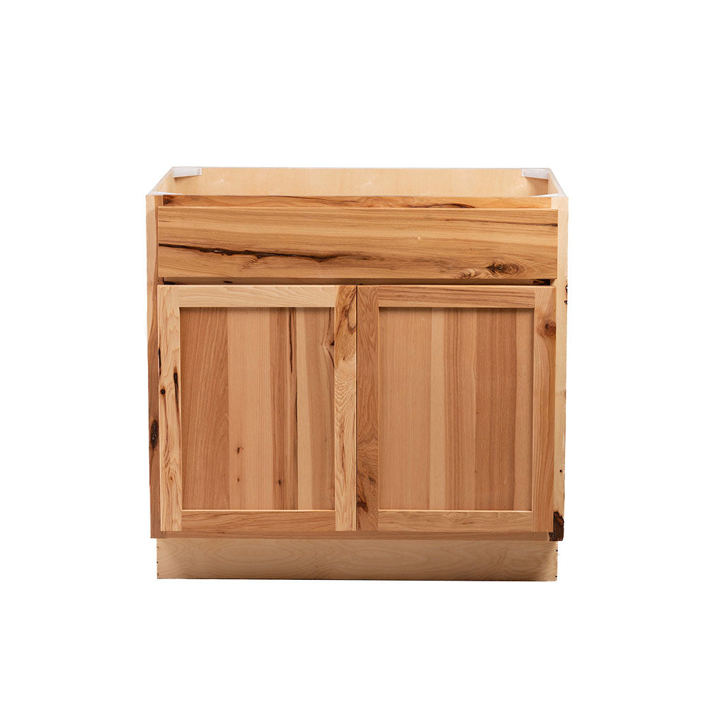 Backwoods Cabinetry RTA (Ready-to-Assemble) BS36.BUTT - Rustic Hickory Clear 36" Sink Base Cabinet | 36"Wx34.5"Hx24"D