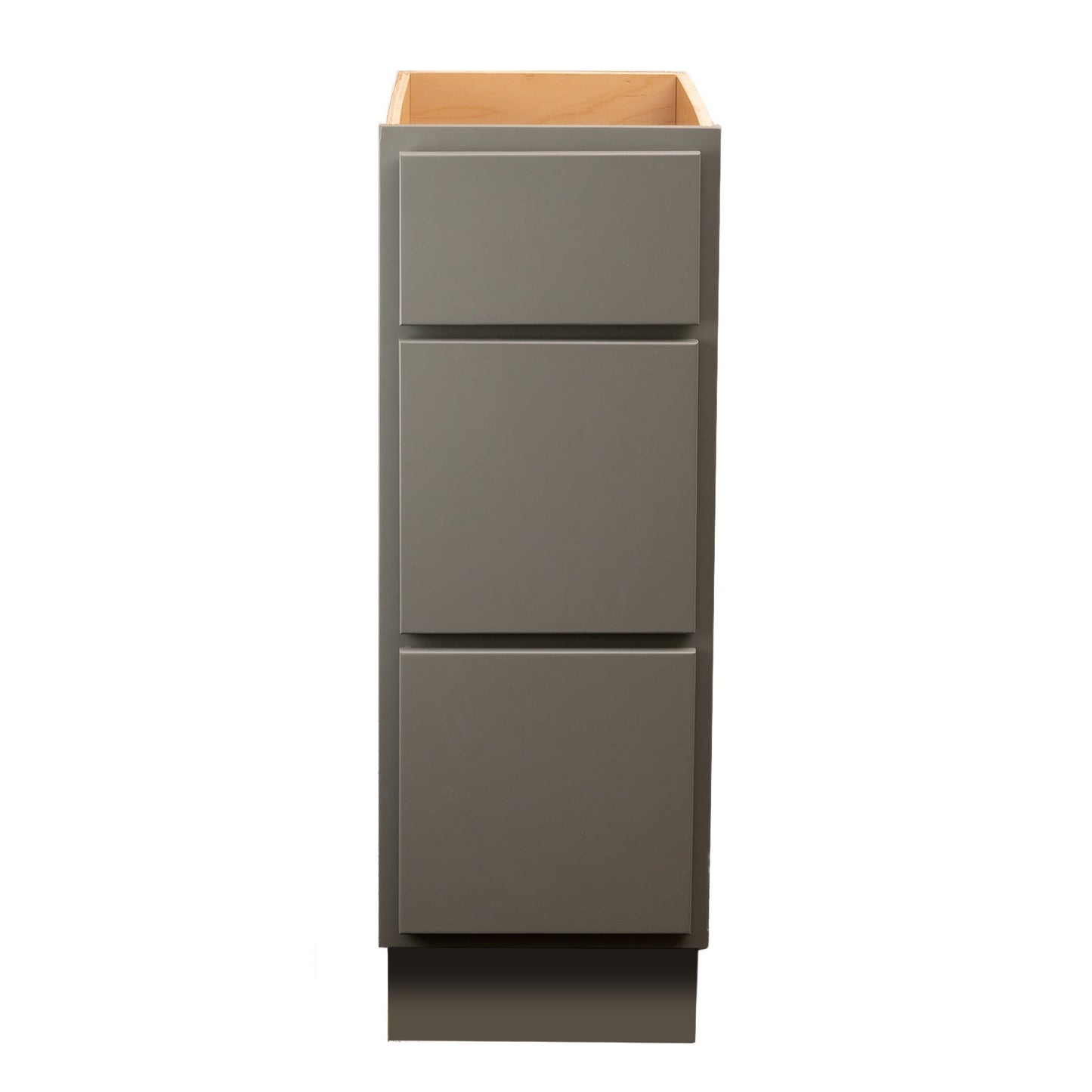 Backwoods Cabinetry RTA (Ready-to-Assemble) VB1234.21.3D - Magnetic Grey 3 Drawer Vanity Base Cabinet | 12"Wx34.5"Hx21"D