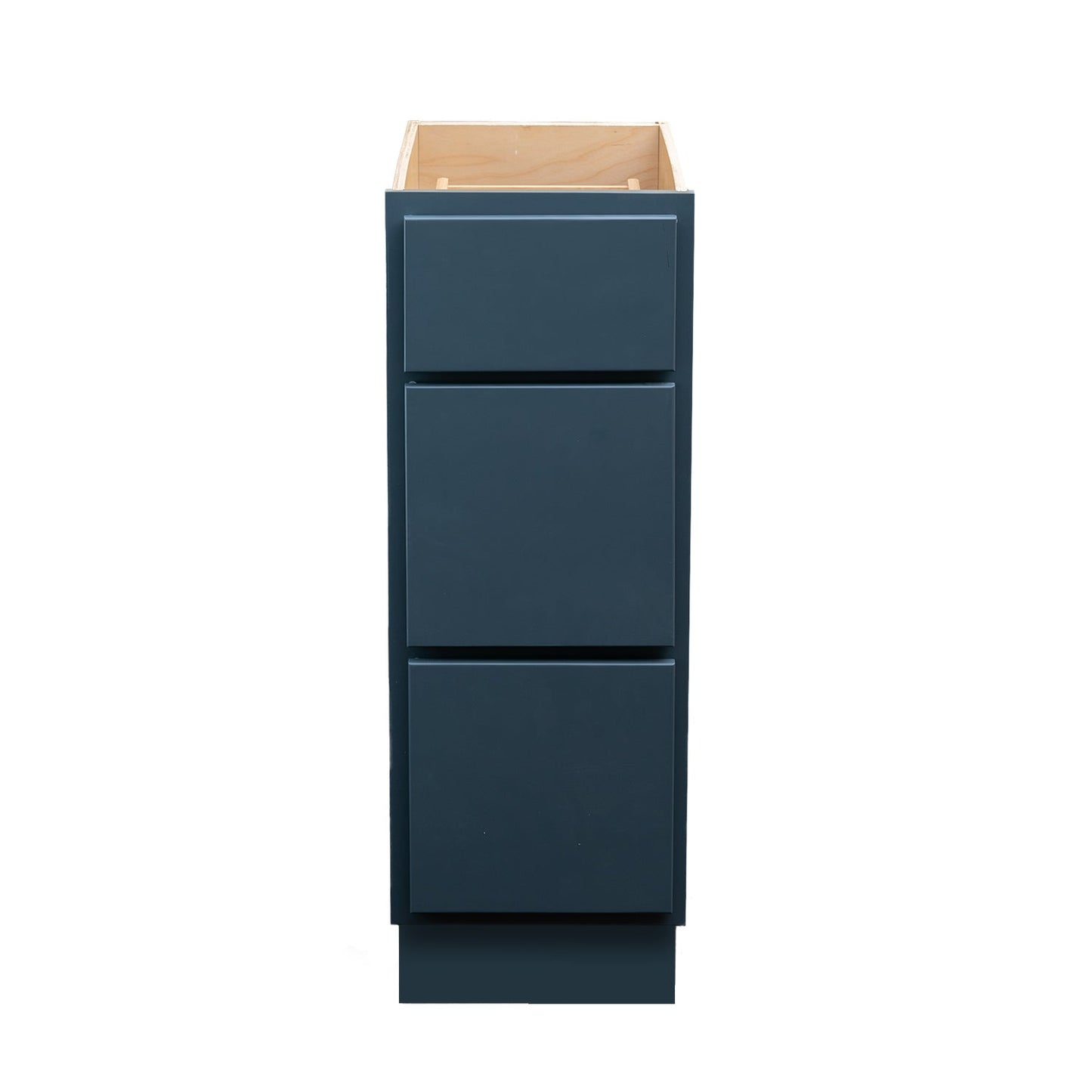 Backwoods Cabinetry RTA (Ready-to-Assemble) VB1234.21.3D - Needlepoint Navy 3 Drawer Vanity Base Cabinet | 12"Wx34.5"Hx21"D