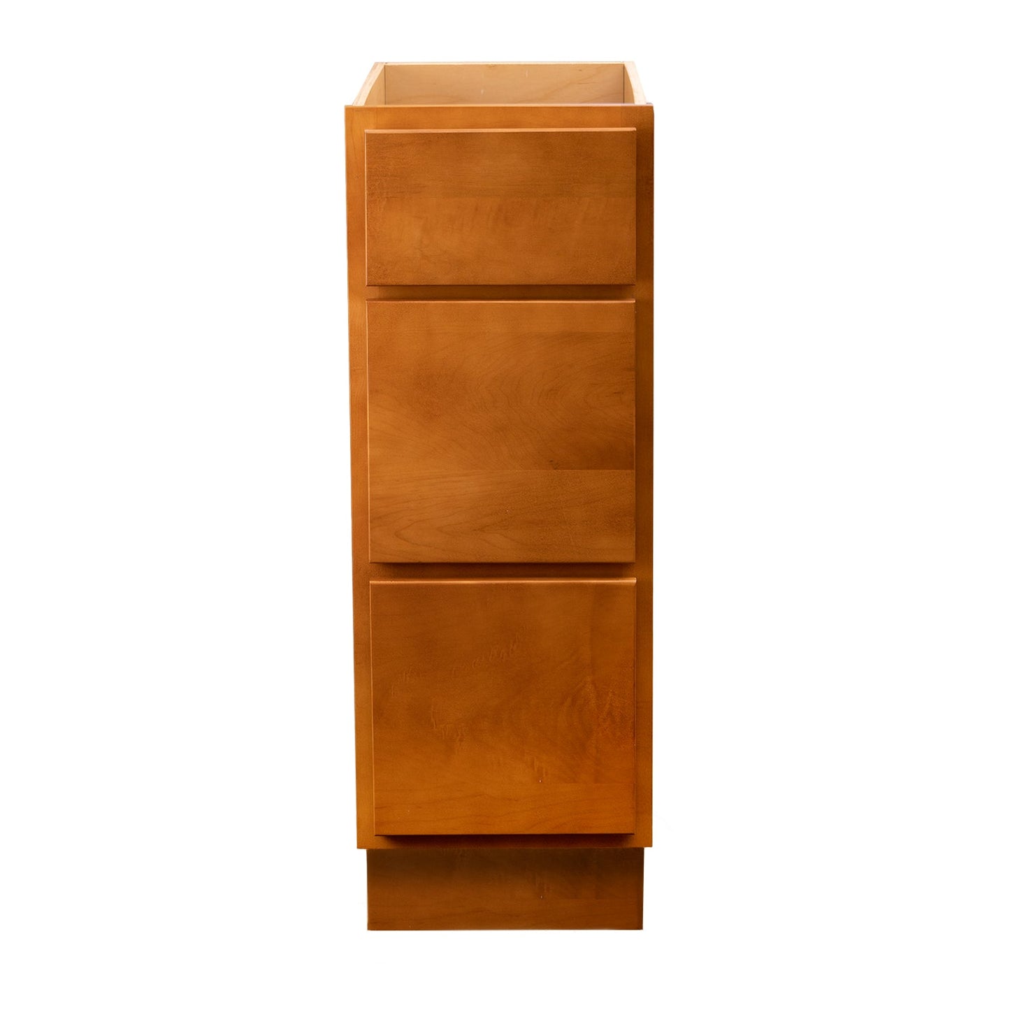 Backwoods Cabinetry RTA (Ready-to-Assemble) VB1234.21.3D - Provincial Stain 3 Drawer Vanity Base Cabinet | 12"Wx34.5"Hx21"D