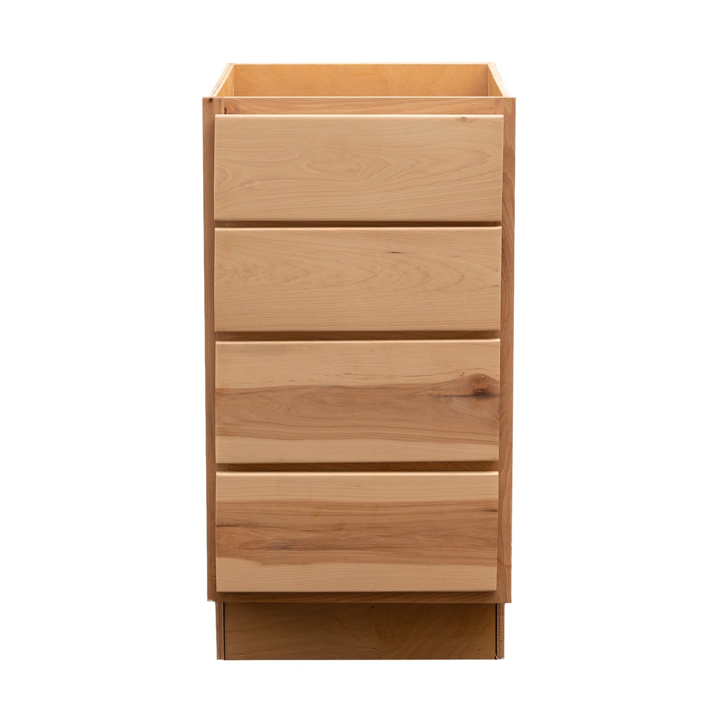Backwoods Cabinetry RTA (Ready-to-Assemble) B18.4D Raw Hickory 4 Drawer 18" Base Cabinet | 18"Wx34.5"Hx24"D