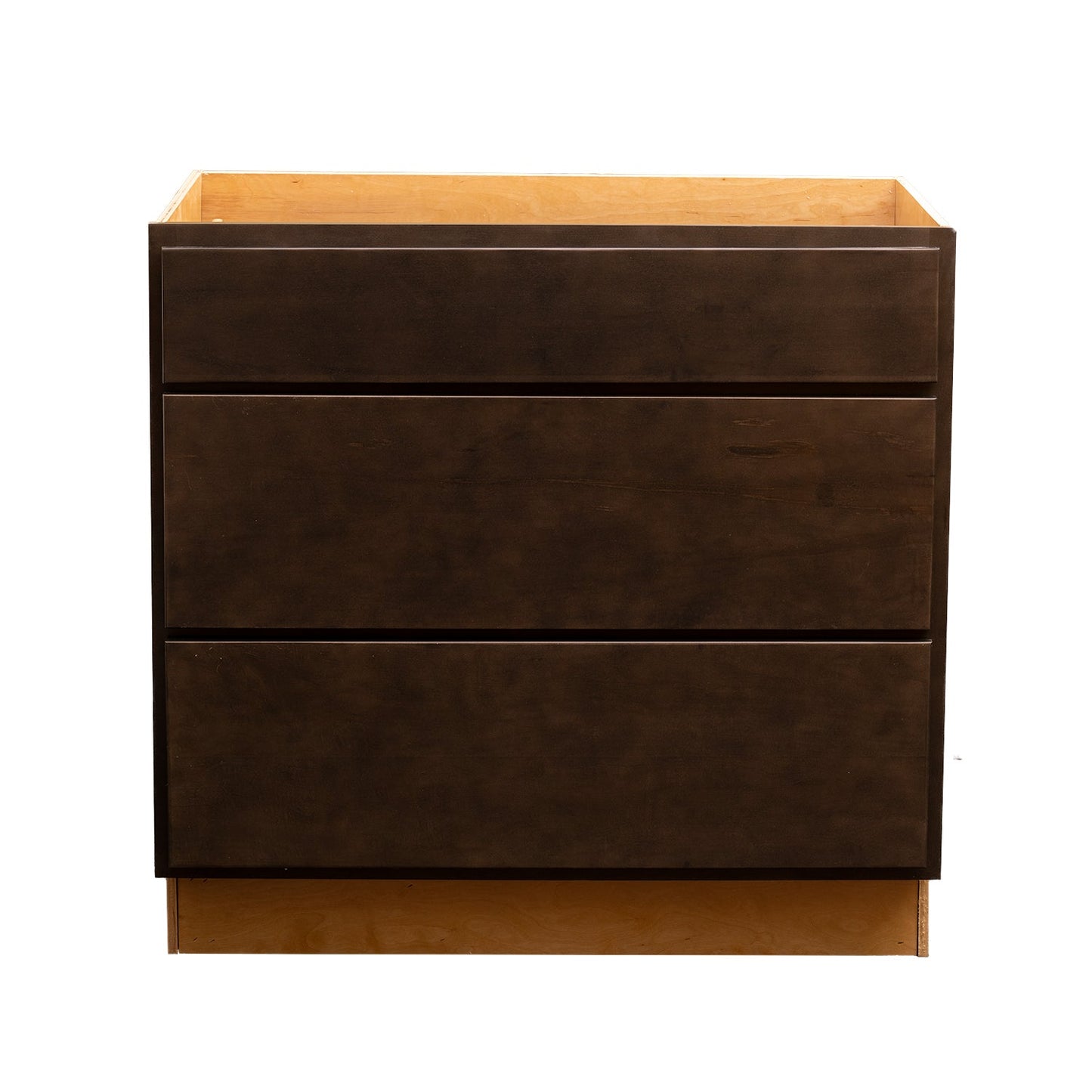 Backwoods Cabinetry RTA (Ready-to-Assemble) B36.3D - Espresso Stain 3 Drawer 36" Pots and Pans Base Cabinet | 36"Wx34.5"Hx24"D