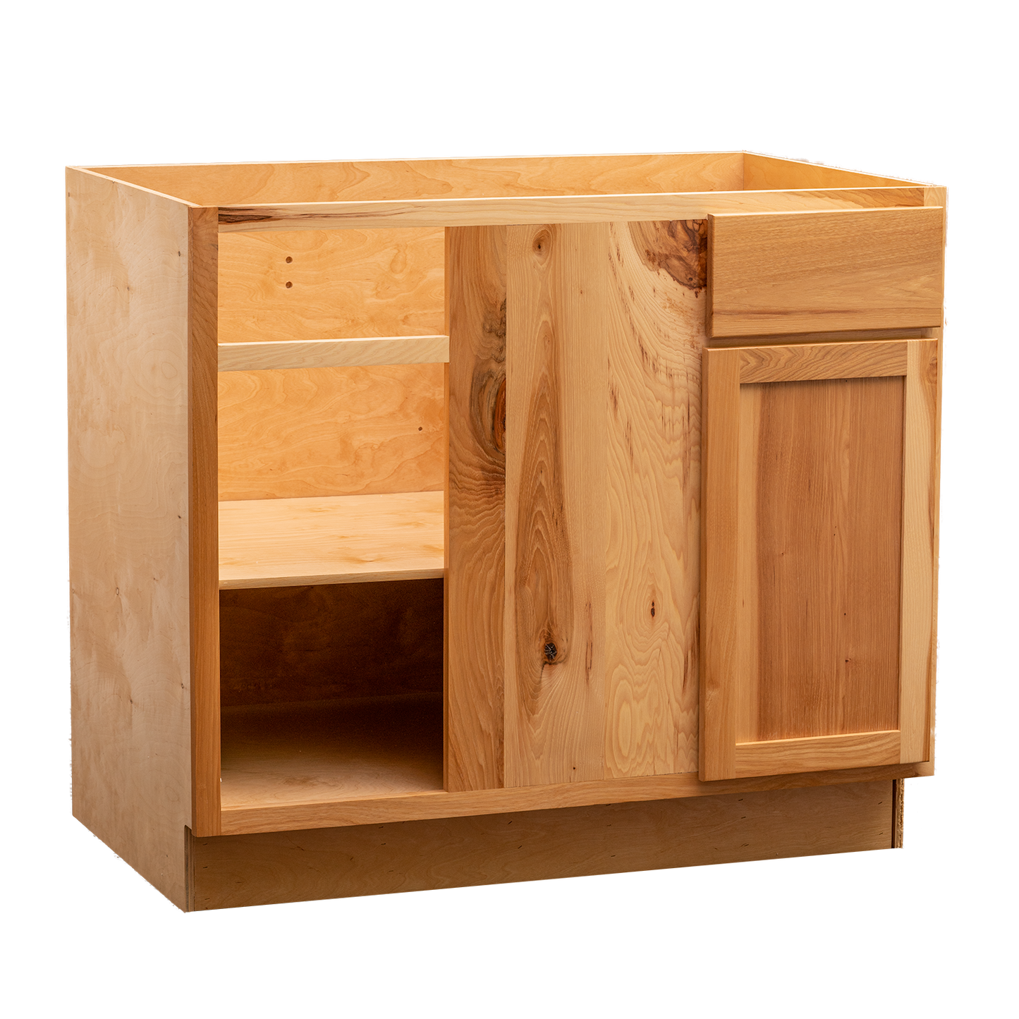 Backwoods Cabinetry RTA (Ready-to-Assemble) BB39.L - Rustic Hickory Clear 39" Blind Base Cabinet | 39"Wx34.5"Hx24"D