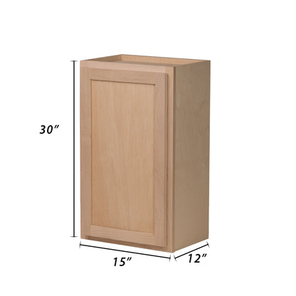 Backwoods Cabinetry RTA - Winding River Collection - W1530 - Raw Maple 15"Wx30"Hx12"D Wall Cabinet