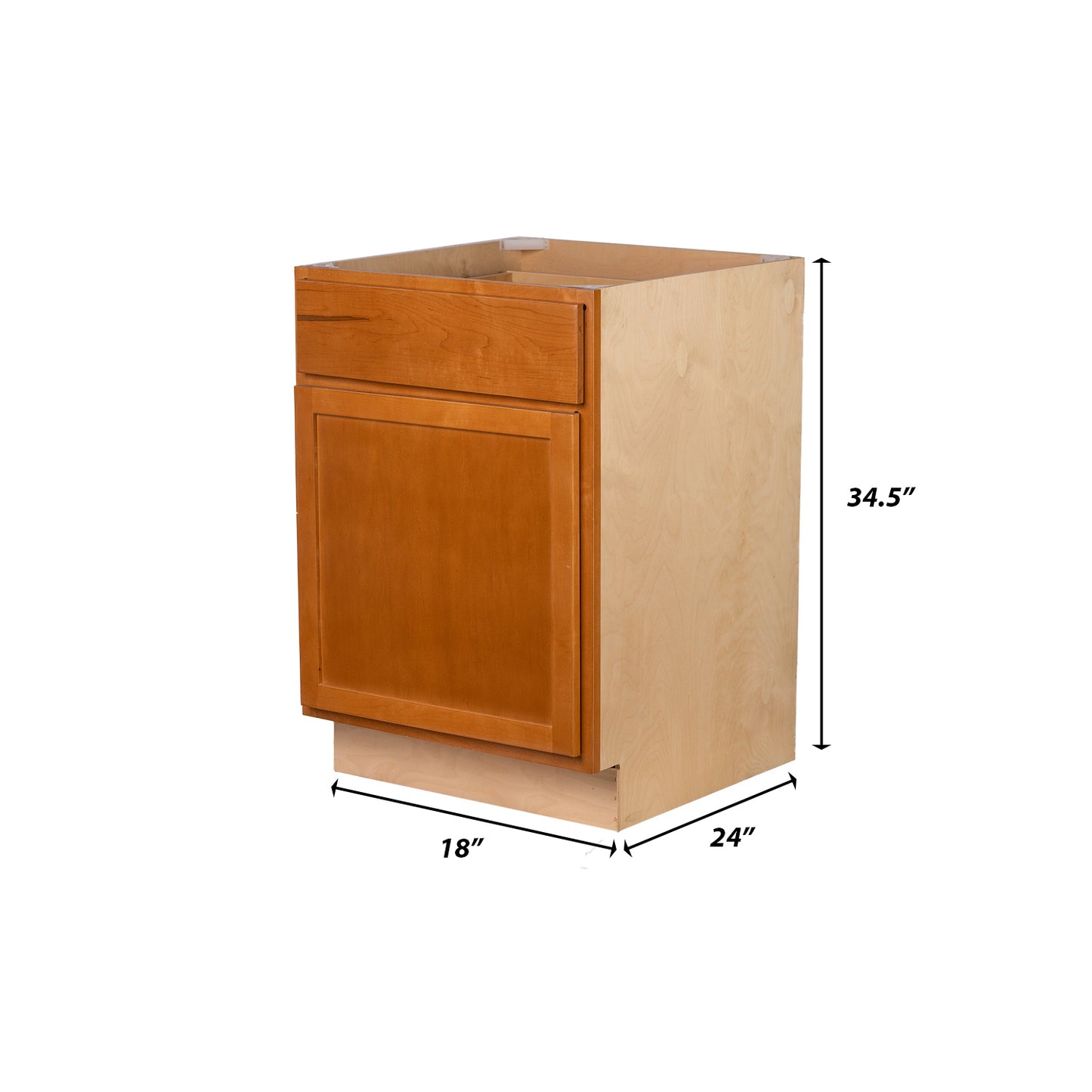Backwoods Cabinetry RTA (Ready-to-Assemble) B18.L - Provincial Stain Base Cabinet | 18"Wx34.5"Hx24"D