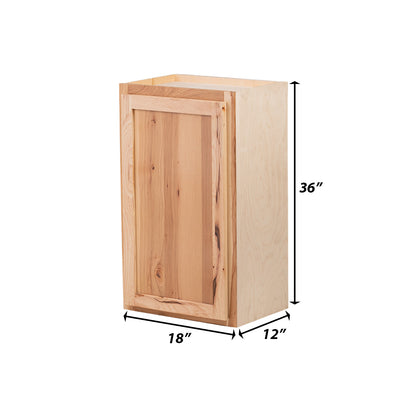 Backwoods Cabinetry RTA (Ready-to-Assemble) W1836 - Rustic Hickory Clear 18"Wx36"Hx12"D Wall Cabinet