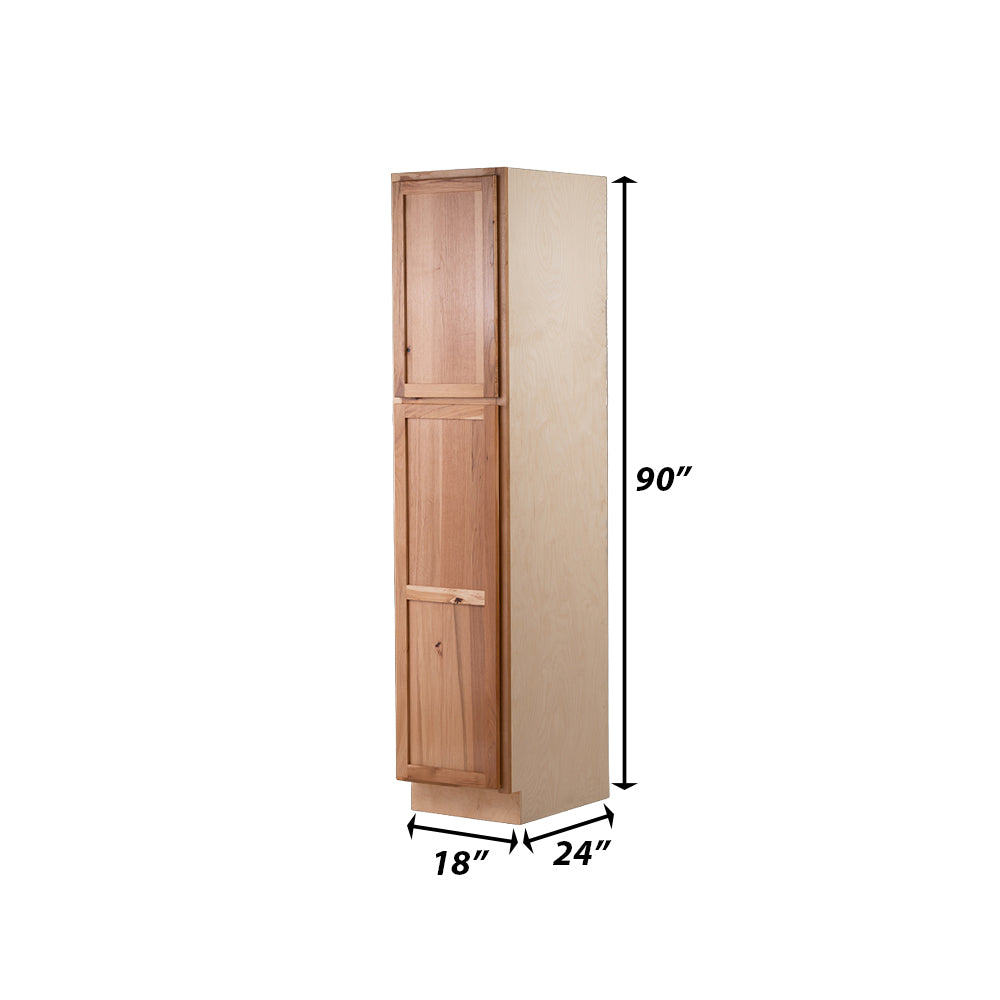 Backwoods Cabinetry RTA (Ready-to-Assemble) T1890.24L - Rustic Hickory Clear Pantry Cabinet 18"Wx90"Hx24"D
