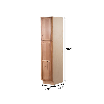 Backwoods Cabinetry RTA (Ready-to-Assemble) T1896.24L - Rustic Hickory Clear Pantry Cabinet 18"Wx96"Hx24"D