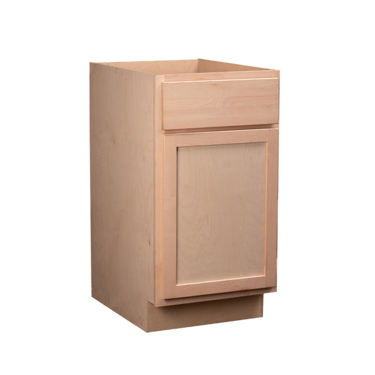 Backwoods Cabinetry RTA (Ready-to-Assemble) B12.L - Raw Maple Base Cabinet | 12"Wx34.5"Hx24"D